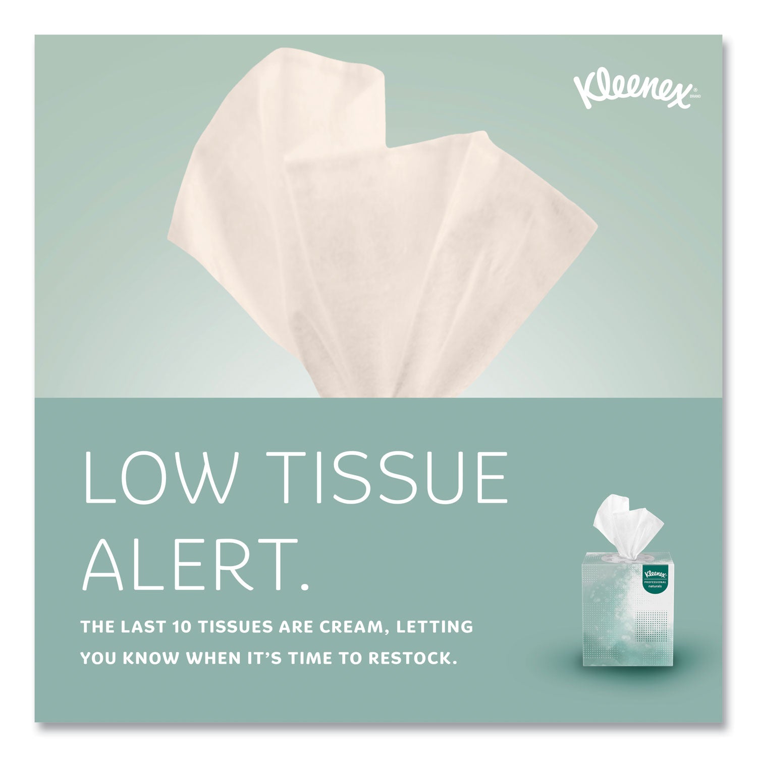 Kleenex Professional Naturals Facial Tissue Cube for Business - 8.30" Width x 7.80" Length - White - Virgin Fiber - 90 / Box