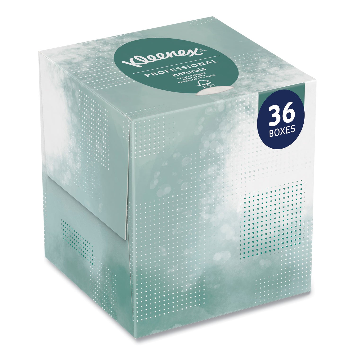 Kleenex Professional Naturals Facial Tissue Cube for Business - 8.30" Width x 7.80" Length - White - Virgin Fiber - 90 / Box