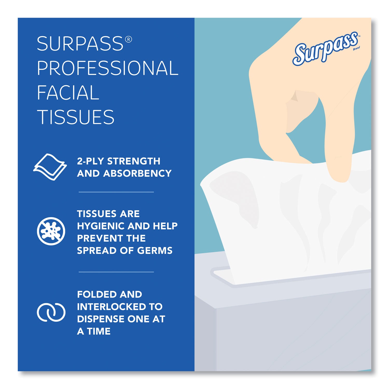 2 Ply - 8.30" Width x 7.80" Length - White - Fiber - 90/Box - 1 Carton