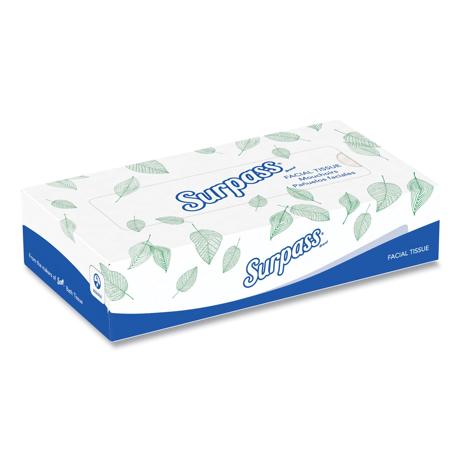Surpass Flat Box Facial Tissue for Business - 2 Ply - WhiteBox - 100/Box - 1 Carton