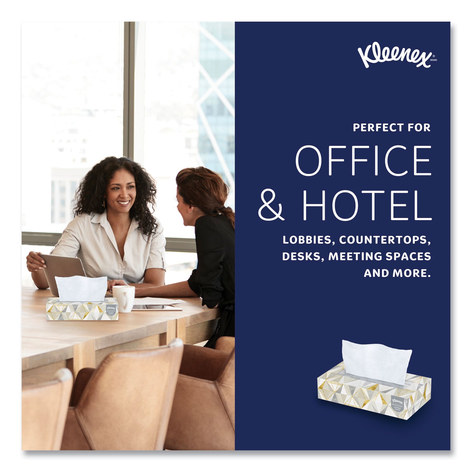 Kleenex Professional Facial Tissue for Business - Flat Box - 2 Ply - 8.40" Width x 8.60" Length - White - 125/Box - 48 / Carton