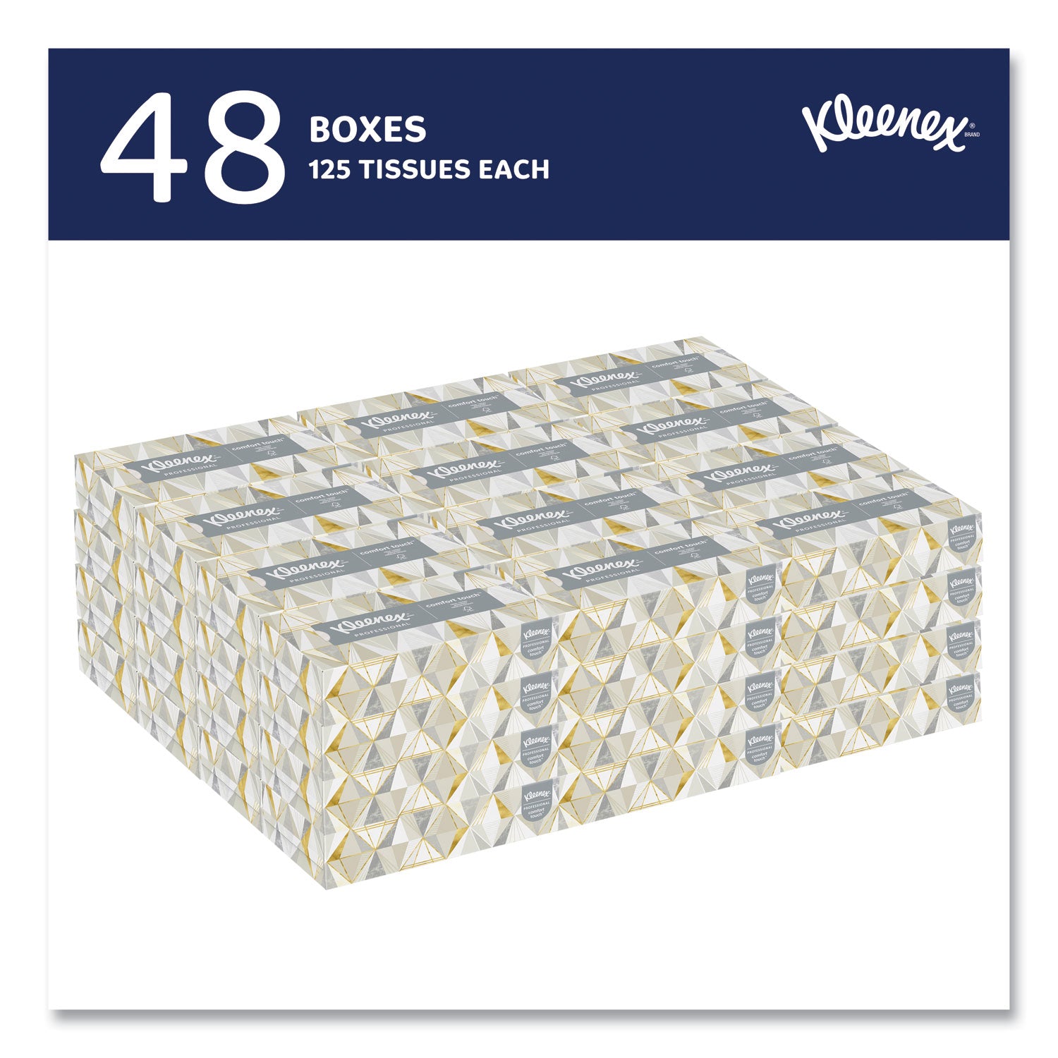 Kleenex Professional Facial Tissue for Business - Flat Box - 2 Ply - 8.40" Width x 8.60" Length - White - 125/Box - 48 / Carton
