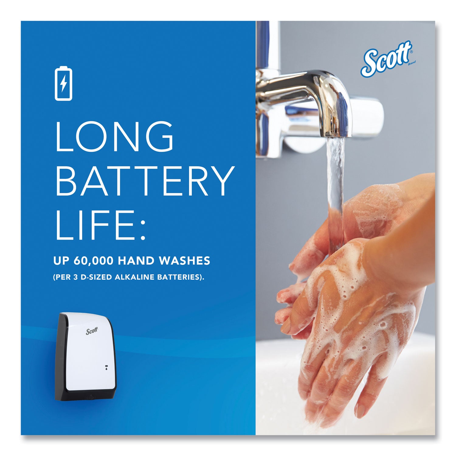 Scott Pro High Capacity Automatic Skin Care Dispenser - Automatic - 1.27 quart Capacity - Support 3 x D Battery - Key Lock, Durable, Touch-free - White - 1 Carton