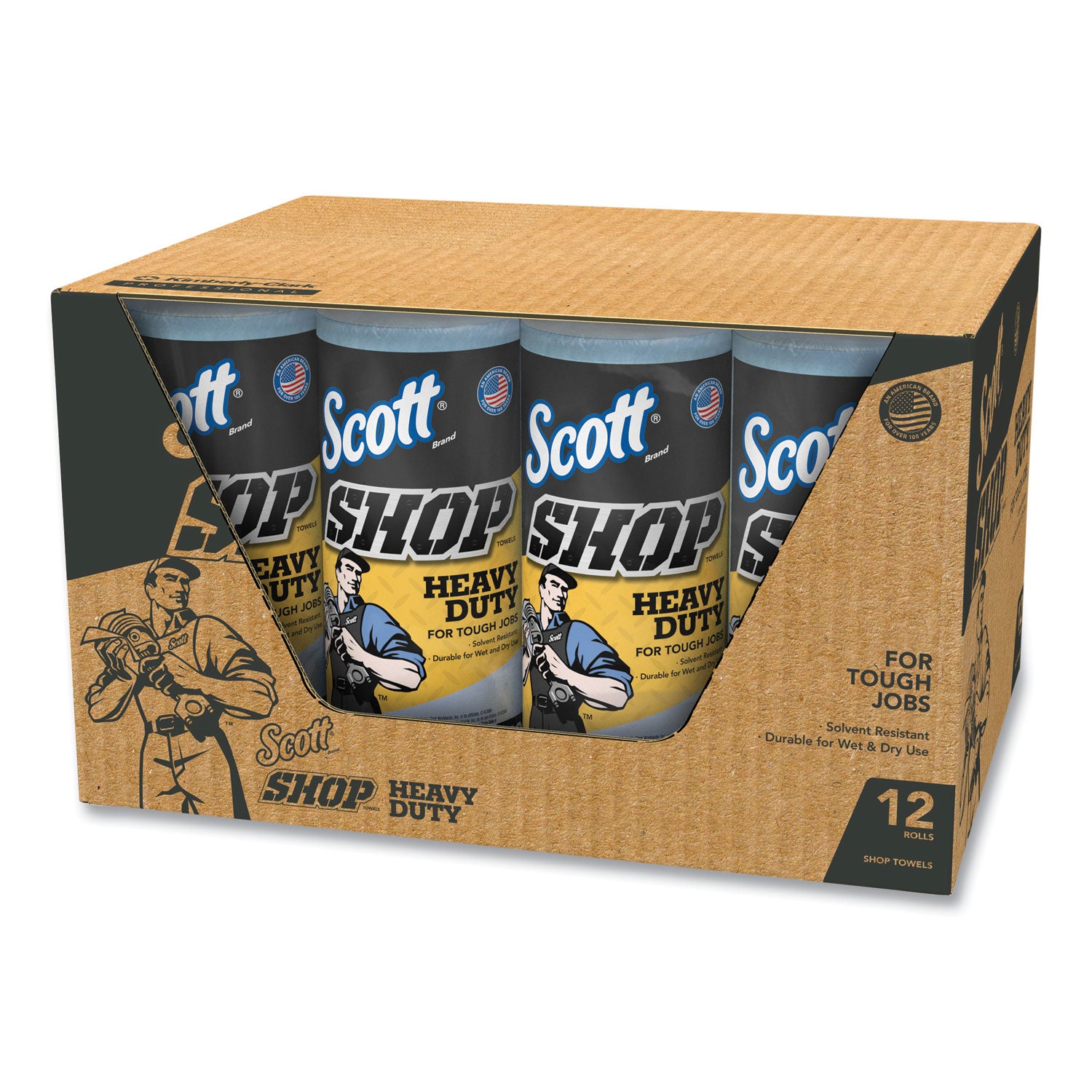 11" Width x 10.40" Length - 60 Sheets/Roll - Blue - Hydroknit - 1 Carton