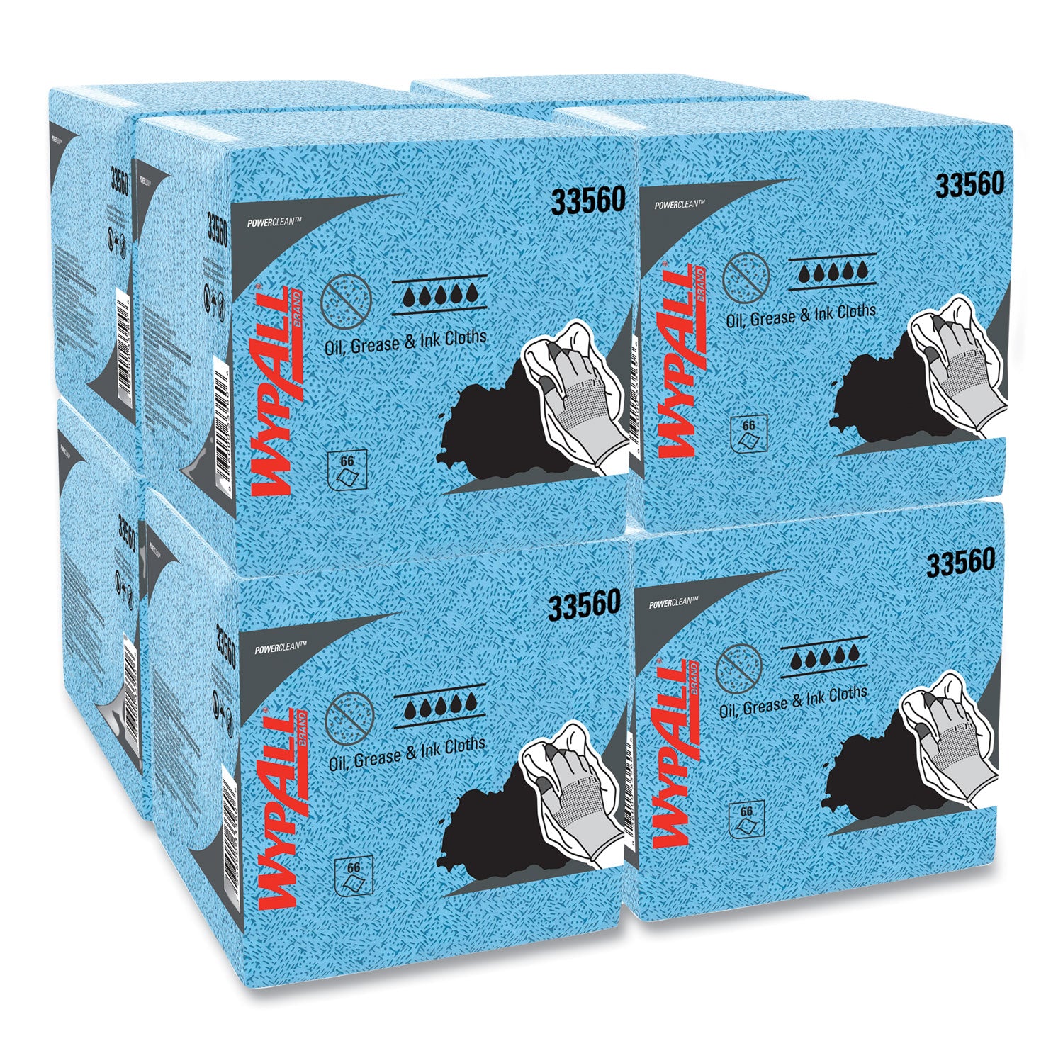 For Industry, Industrial Manufacturing, Oil/Gas - Absorbent, Heavy Duty, Lint-free, Acid-free, Solvent-free - Polypropylene - Blue - 66/Pack - 1 Carton