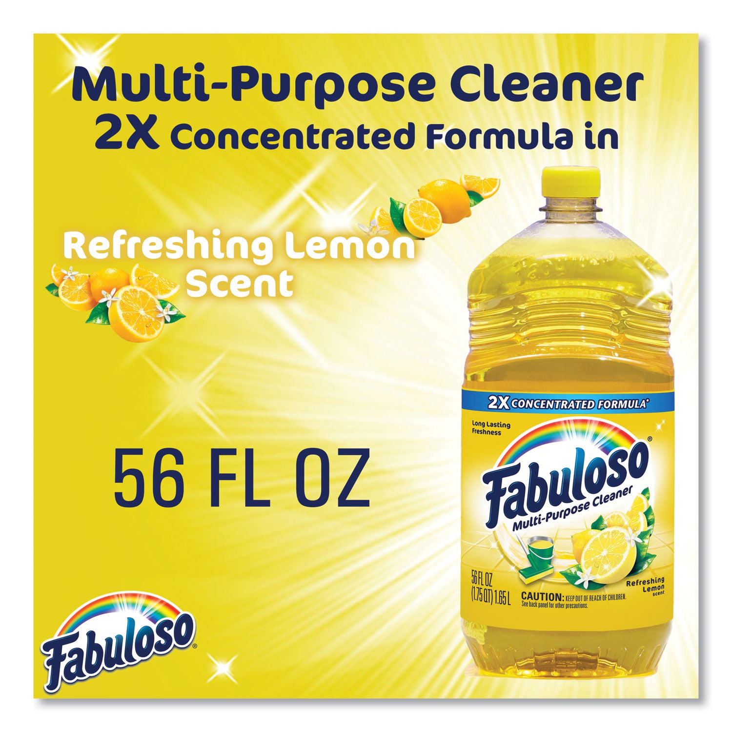 Multi-Use Cleaner, Refreshing Lemon Scent, 56 oz Bottle, 6/Carton