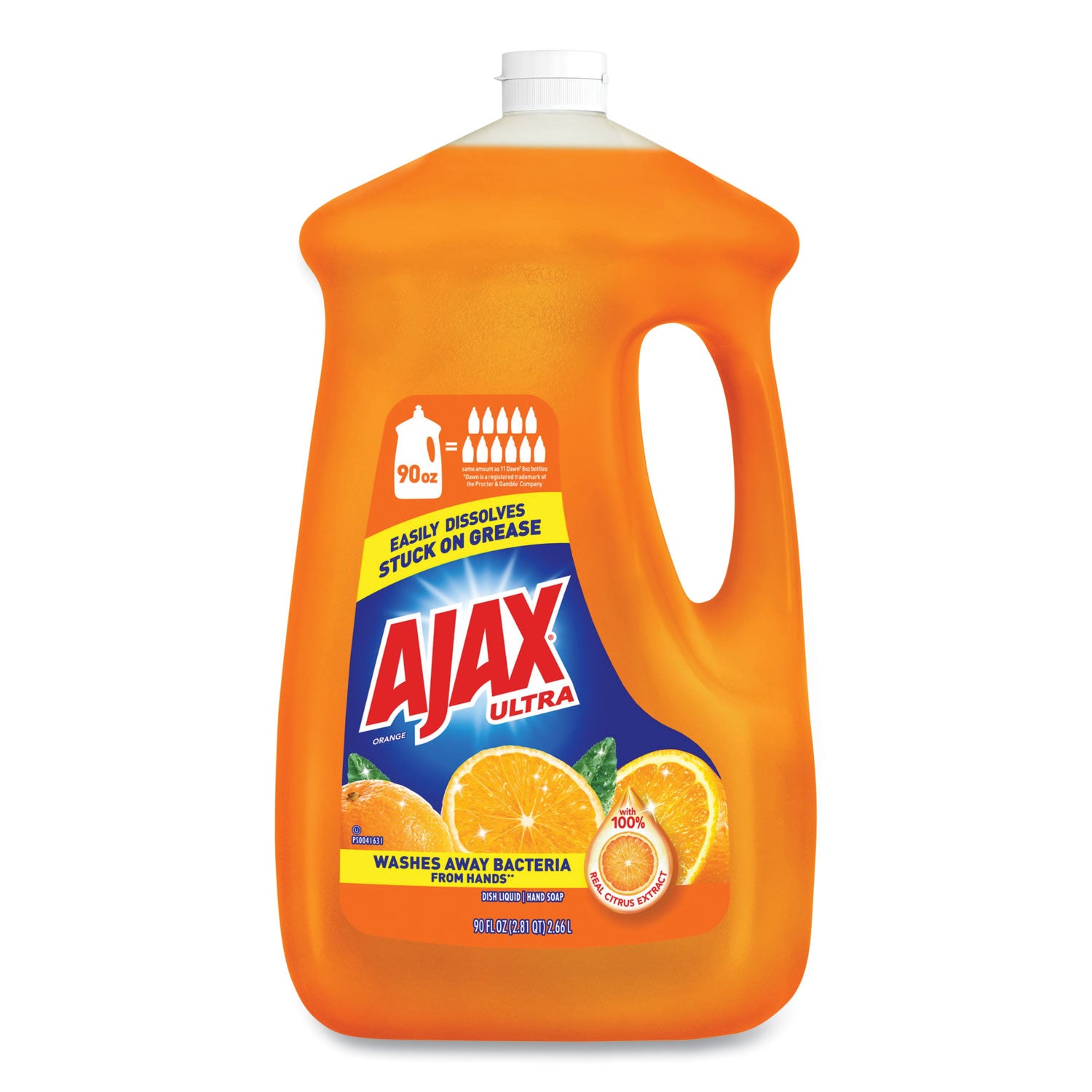 AJAX Triple Action Dish Soap, Orange Scent, 90 fl oz, 1 Each, Phosphate-Free, Kosher-Free