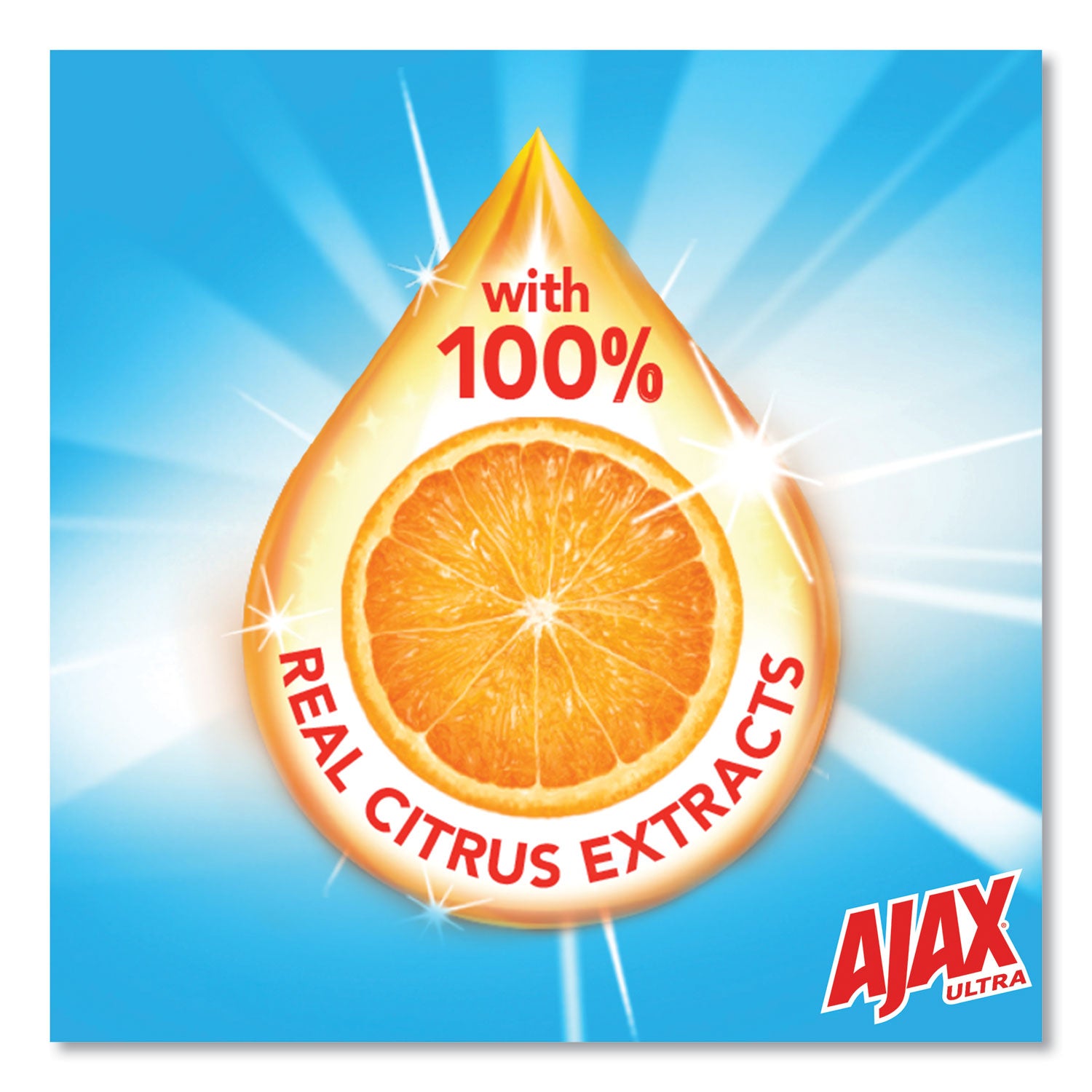 AJAX Triple Action Dish Soap, Orange Scent, 90 fl oz, 1 Each, Phosphate-Free, Kosher-Free