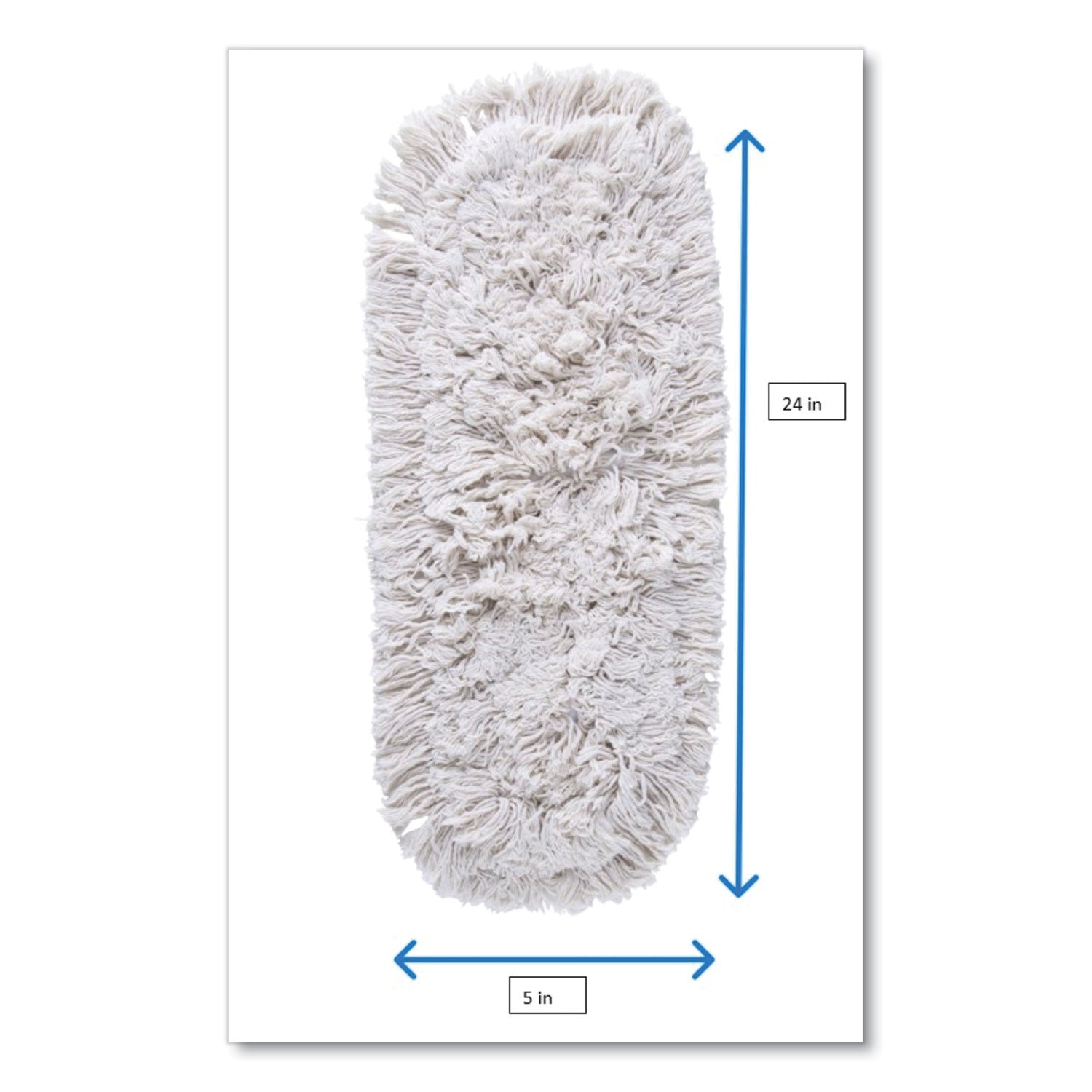 Kut-A-Way Dust Mop Head, Cotton, 24", White, 12/Carton