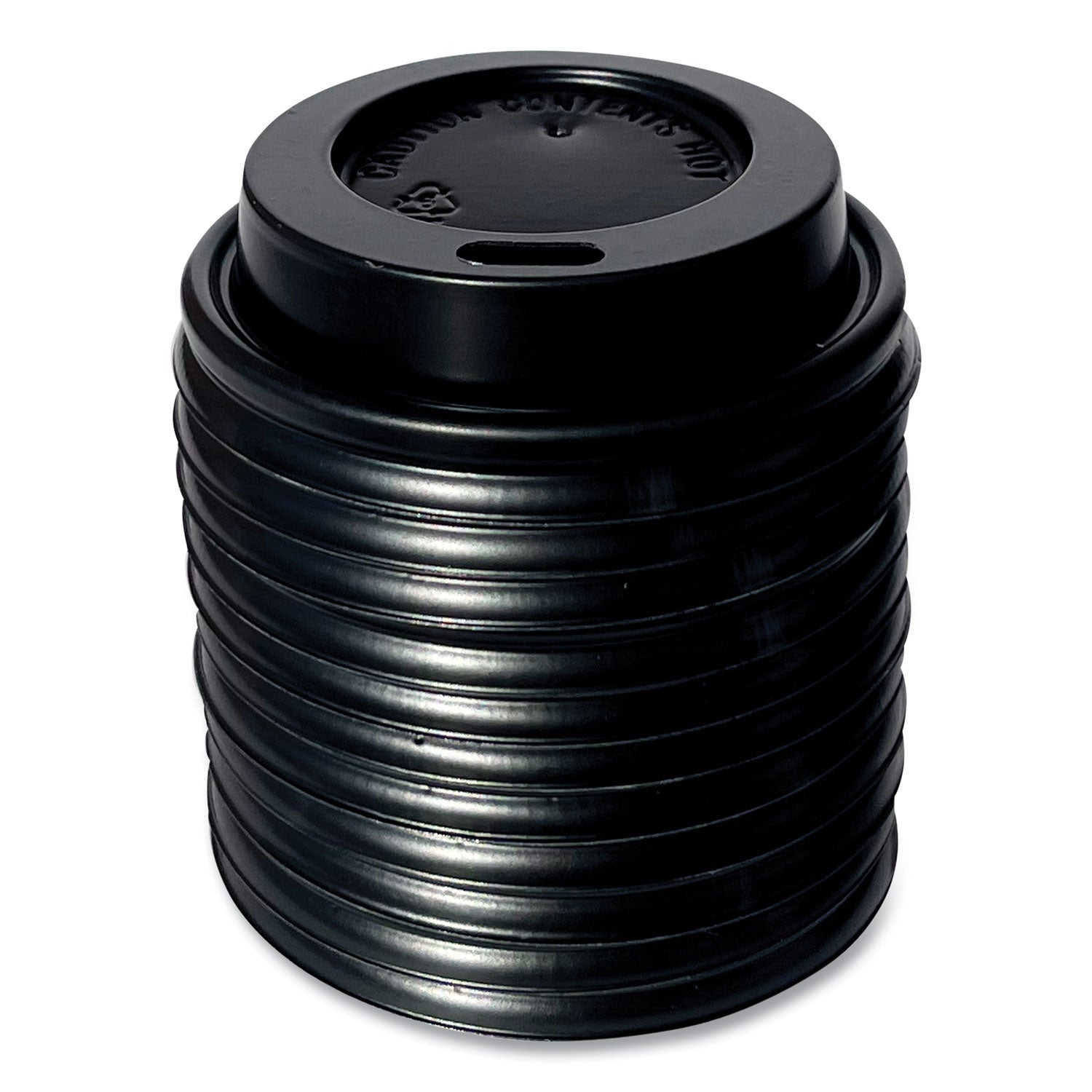 Hot Cup Lids, Fits 4 oz Hot Cups, Plastic, Black, 1,000/Carton