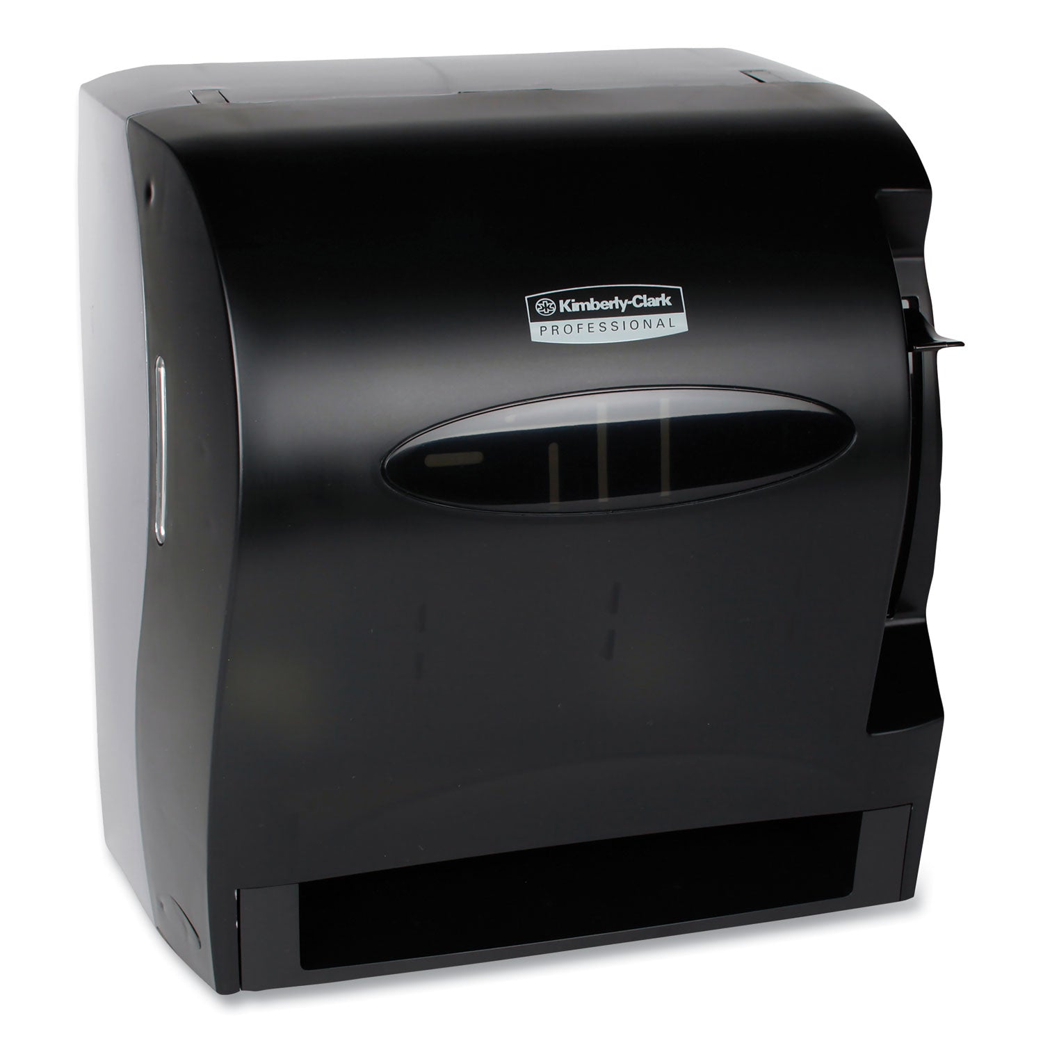 Roll Dispenser - 13.5" Height x 13.3" Width x 9.8" Depth - Plastic - Black - Translucent, Durable, Lockable - 1 Each