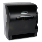 Roll Dispenser - 13.5" Height x 13.3" Width x 9.8" Depth - Plastic - Black - Translucent, Durable, Lockable - 1 Each