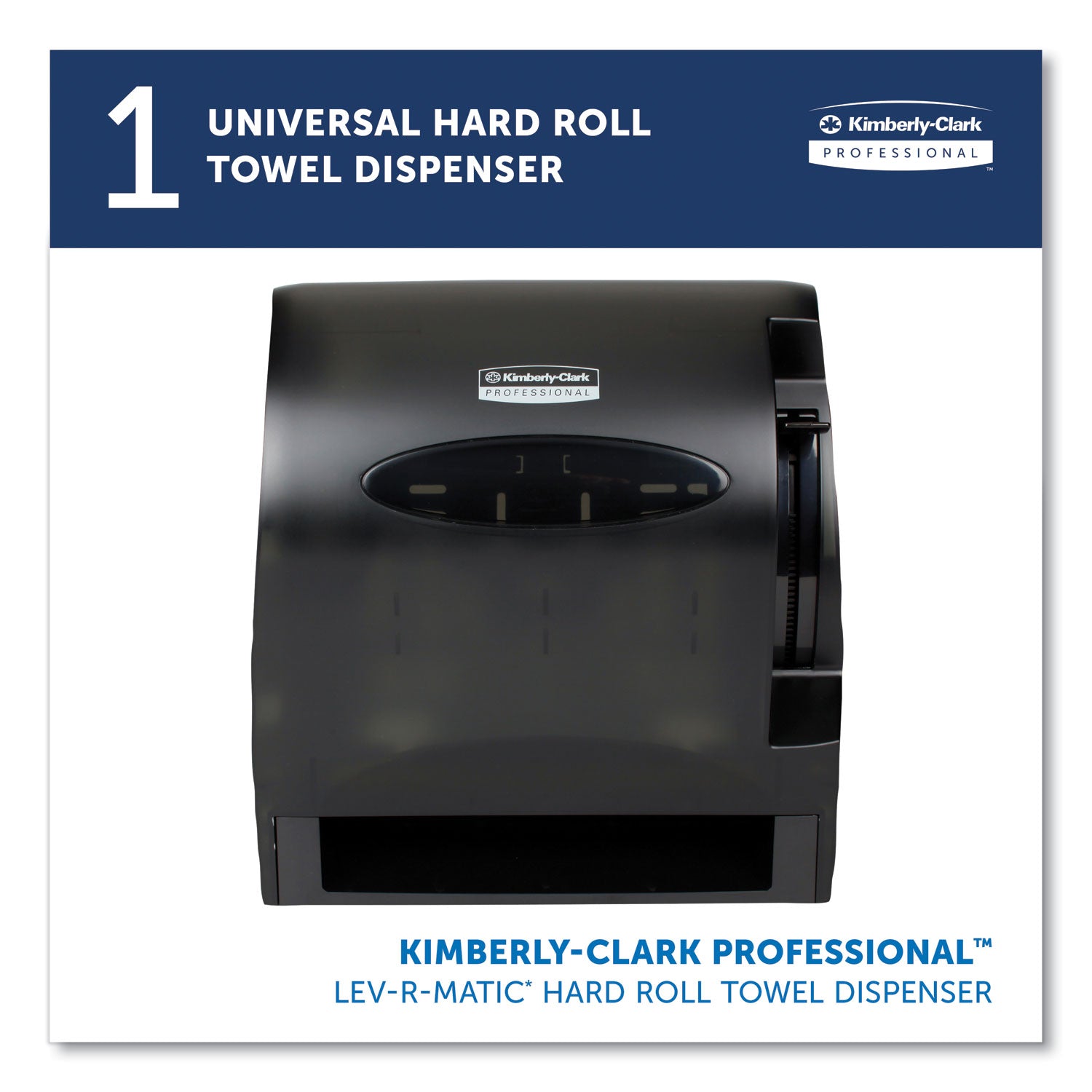 Roll Dispenser - 13.5" Height x 13.3" Width x 9.8" Depth - Plastic - Black - Translucent, Durable, Lockable - 1 Each