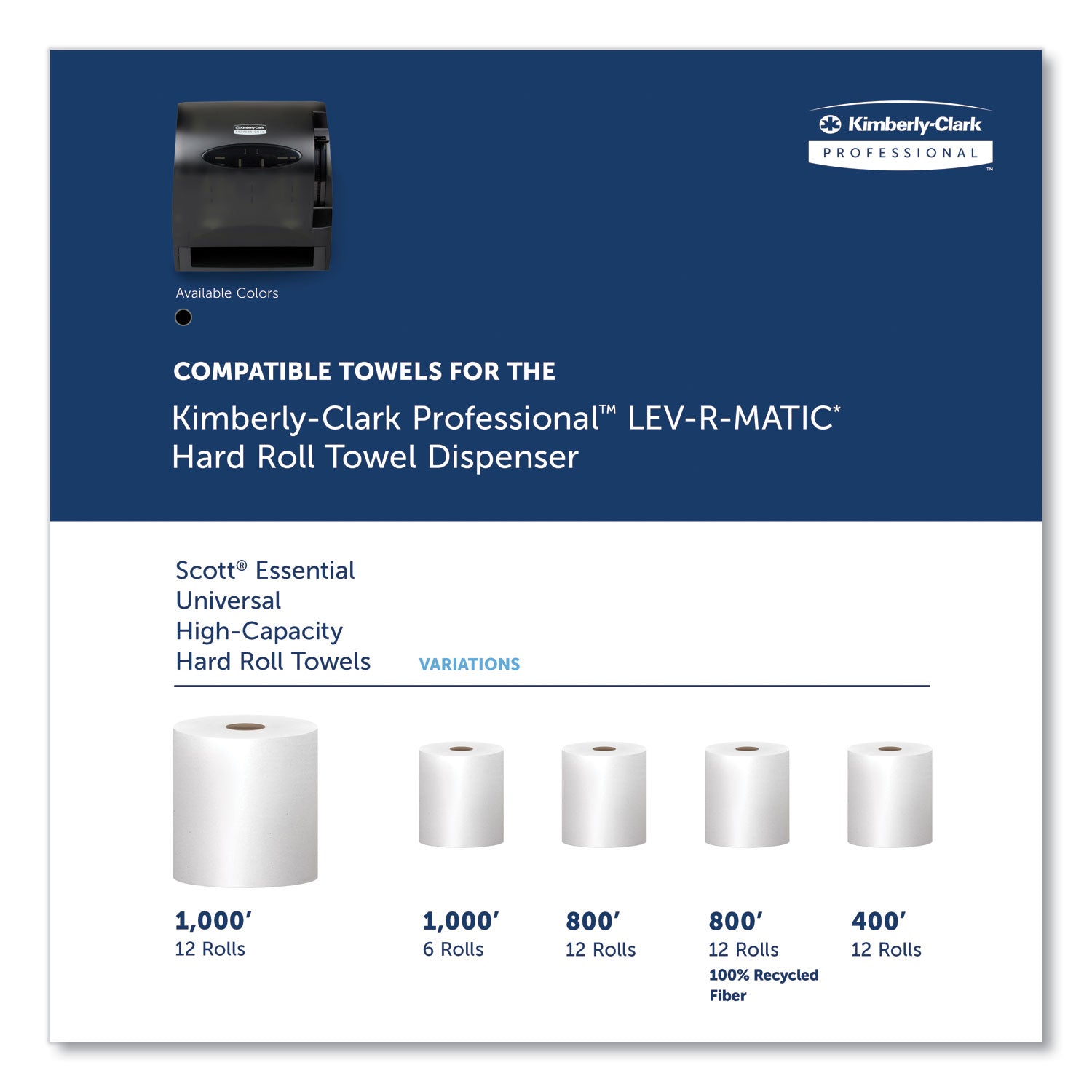 Roll Dispenser - 13.5" Height x 13.3" Width x 9.8" Depth - Plastic - Black - Translucent, Durable, Lockable - 1 Each