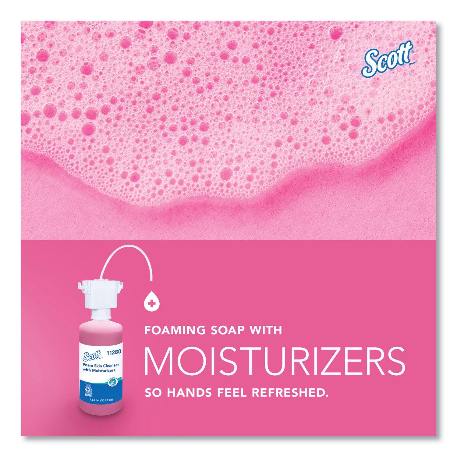 Scott Foam Hand Soap with Moisturizers - Floral Scent - 1.59 quart - Bottle Dispenser - Kill Germs - Skin, Washroom, Healthcare, Office Building, Restroom - Moisturizing - Pink - Rich Lather, Hygienic, Pleasant Scent - 1 Carton