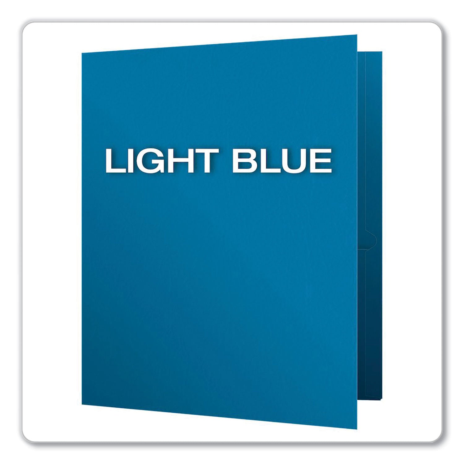 Oxford Letter Recycled Pocket Folder - 8 1/2" x 11" - 100 Sheets Capacity - 2 Internal Pocket(s) - Leatherette - Light Blue - Turned Edge - 10% Recycled - 25 / Box