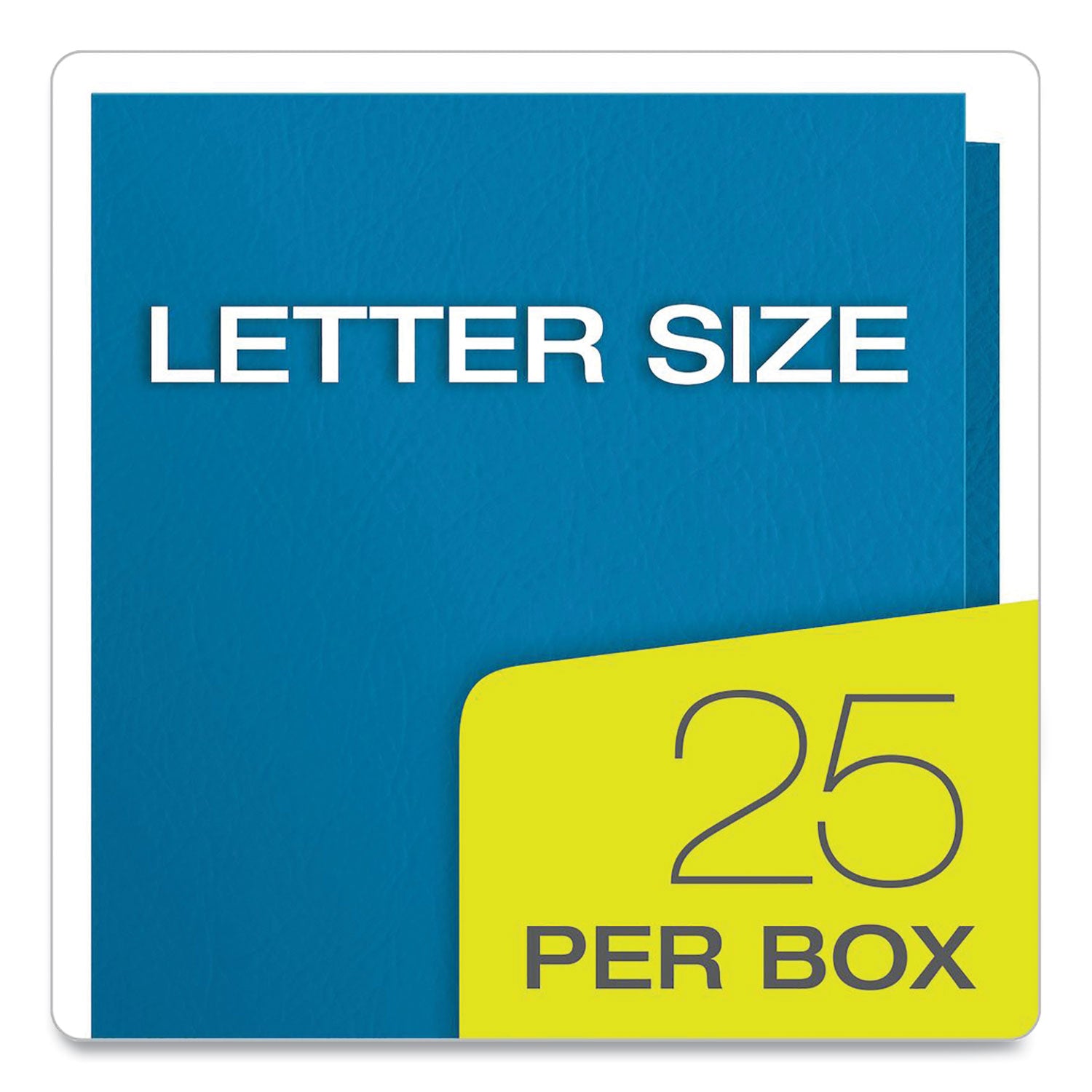 Oxford Letter Recycled Pocket Folder - 8 1/2" x 11" - 100 Sheets Capacity - 2 Internal Pocket(s) - Leatherette - Light Blue - Turned Edge - 10% Recycled - 25 / Box