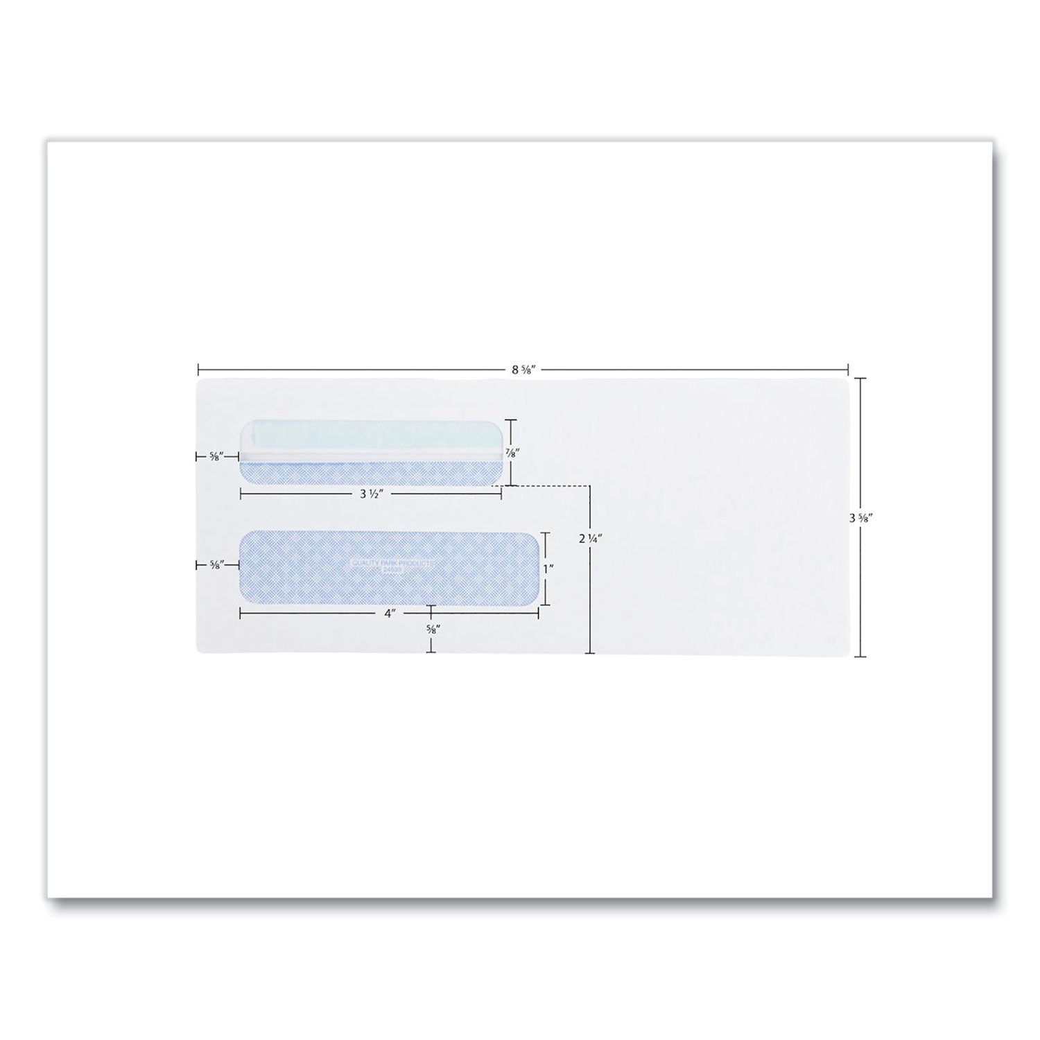 Double Window - #8 5/8 - 3 5/8" Width x 8 5/8" Length - 24 lb - Self-sealing - White - Wove - 500 / Box
