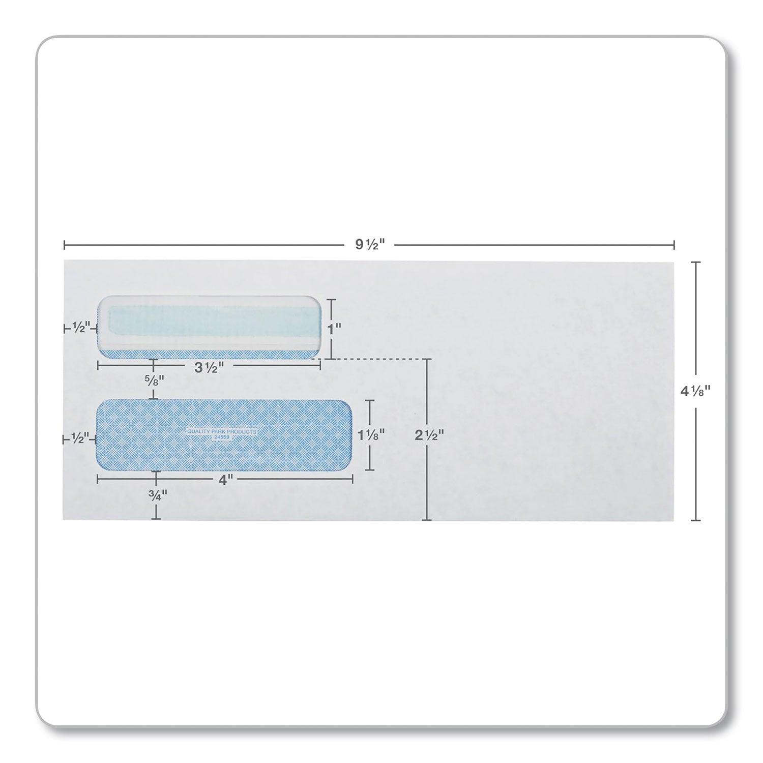 Security - #10 - 4 1/8" Width x 9 1/2" Length - 24 lb - Gummed - White - Wove - 500 / Box