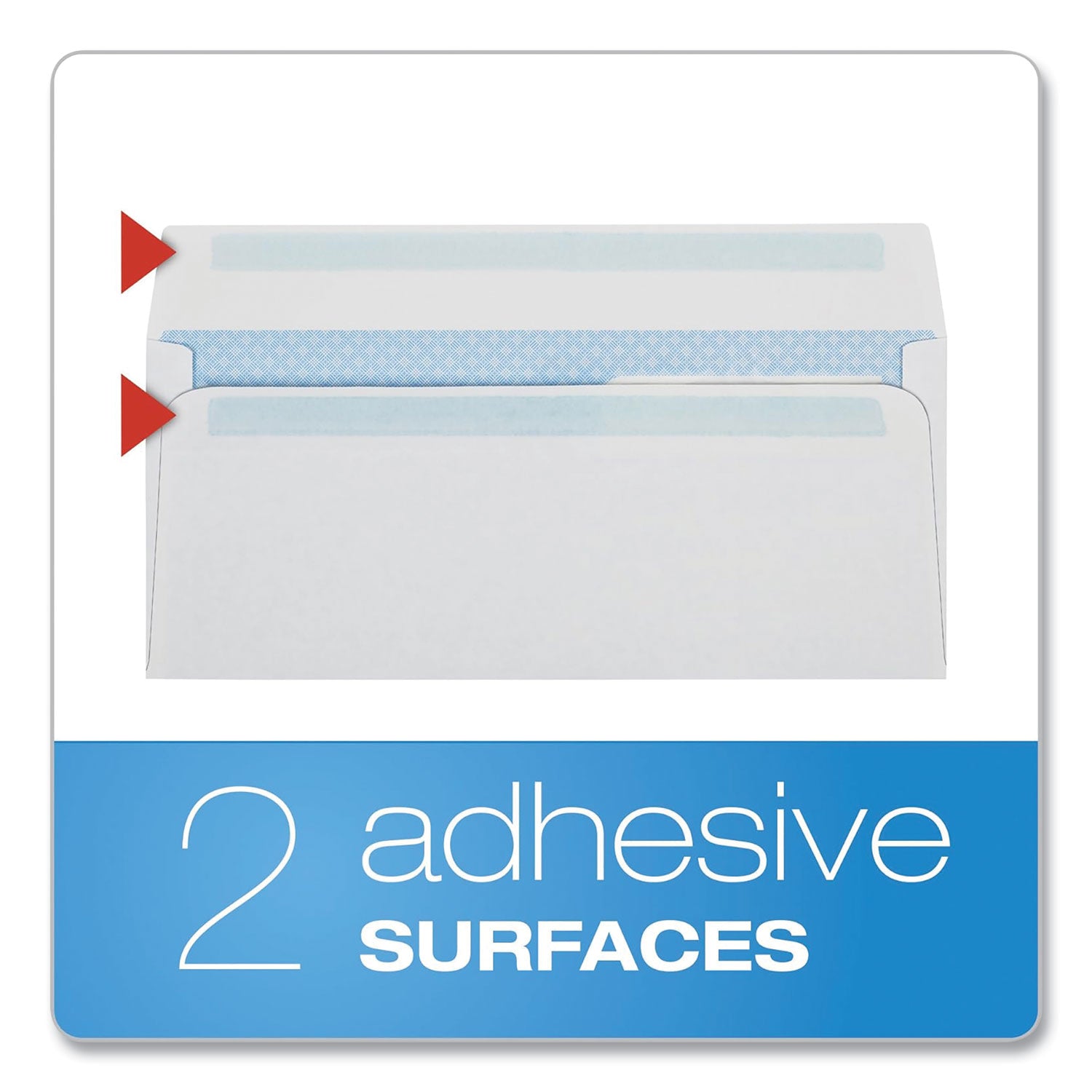 Security - #10 - 4 1/8" Width x 9 1/2" Length - 24 lb - Gummed - White - Wove - 500 / Box