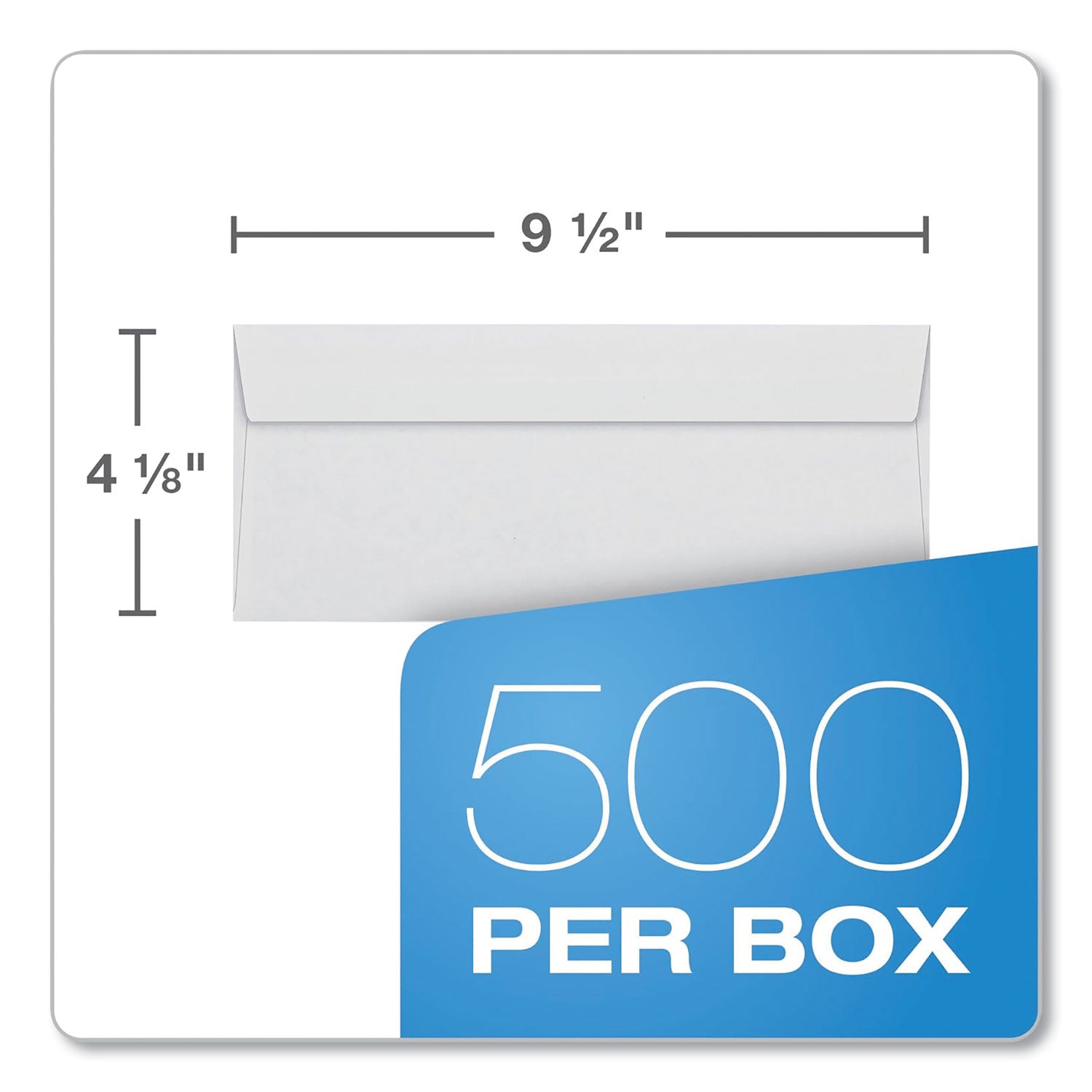 Security - #10 - 4 1/8" Width x 9 1/2" Length - 24 lb - Gummed - White - Wove - 500 / Box