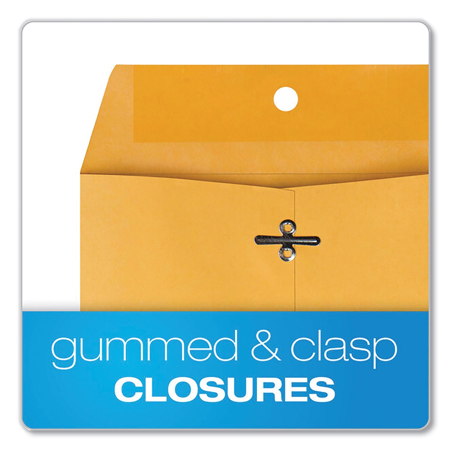 Clasp - #63 - 6 1/2" Width x 9 1/2" Length - 28 lb - Gummed - Kraft - Kraft - 100 / Box