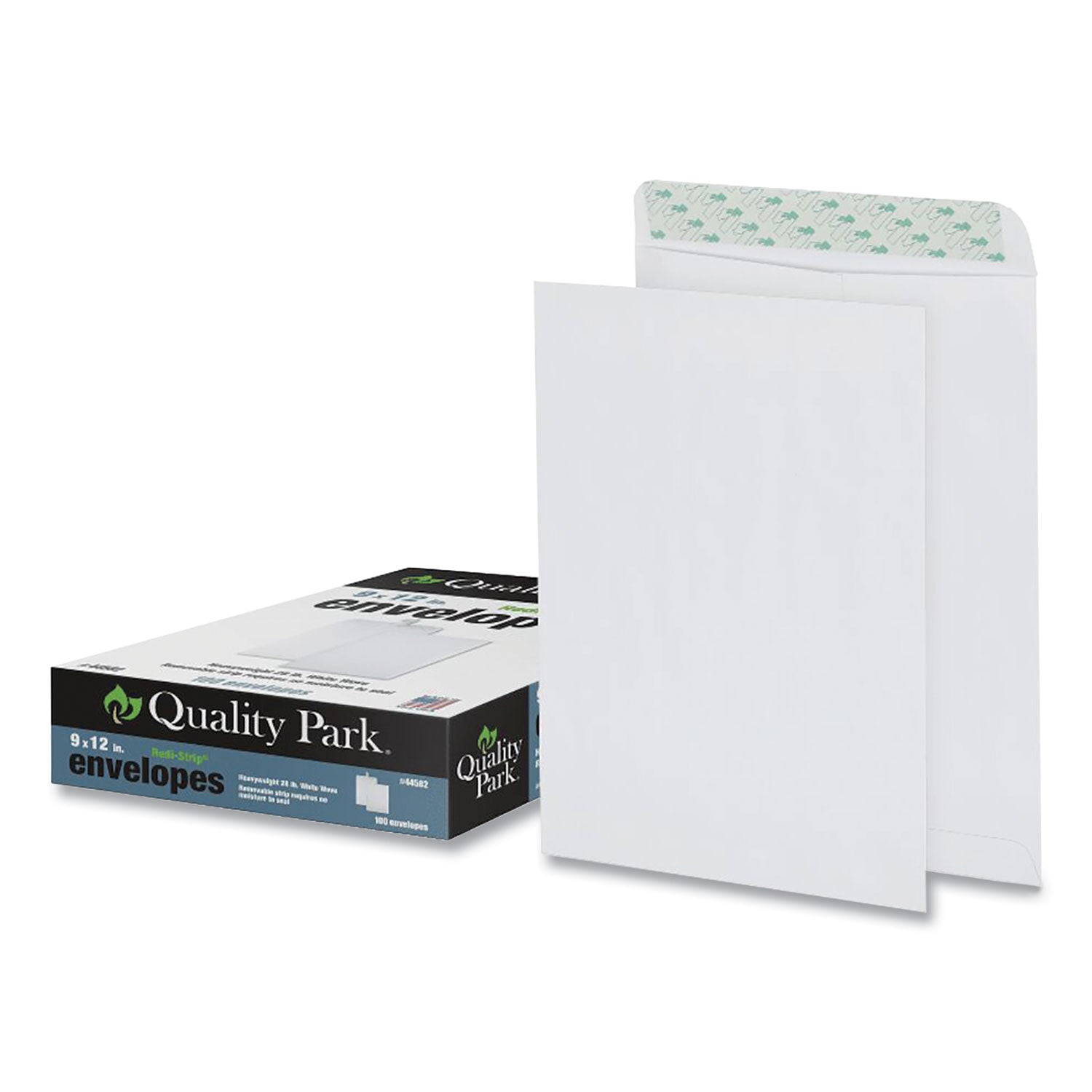 Quality Park 9 x 12 Catalog Envelopes with Redi-Strip&reg; Closure - Catalog - #10 1/2 - 9" Width x 12" Length - 28 lb - Peel & Seal - White - Wove - 100 / Box