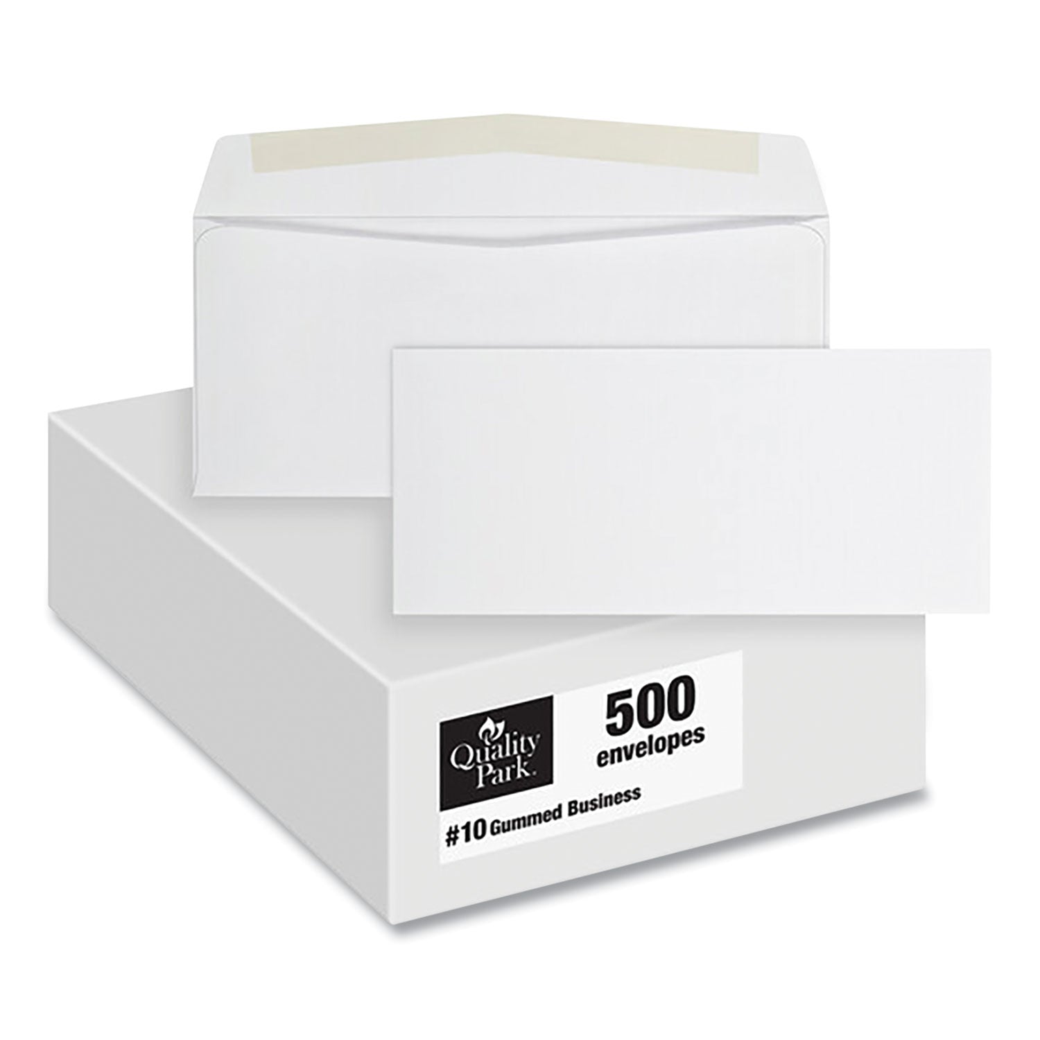 Business - #10 - 4 1/8" Width x 9 1/2" Length - 24 lb - Gummed - White - Wove - 500 / Box