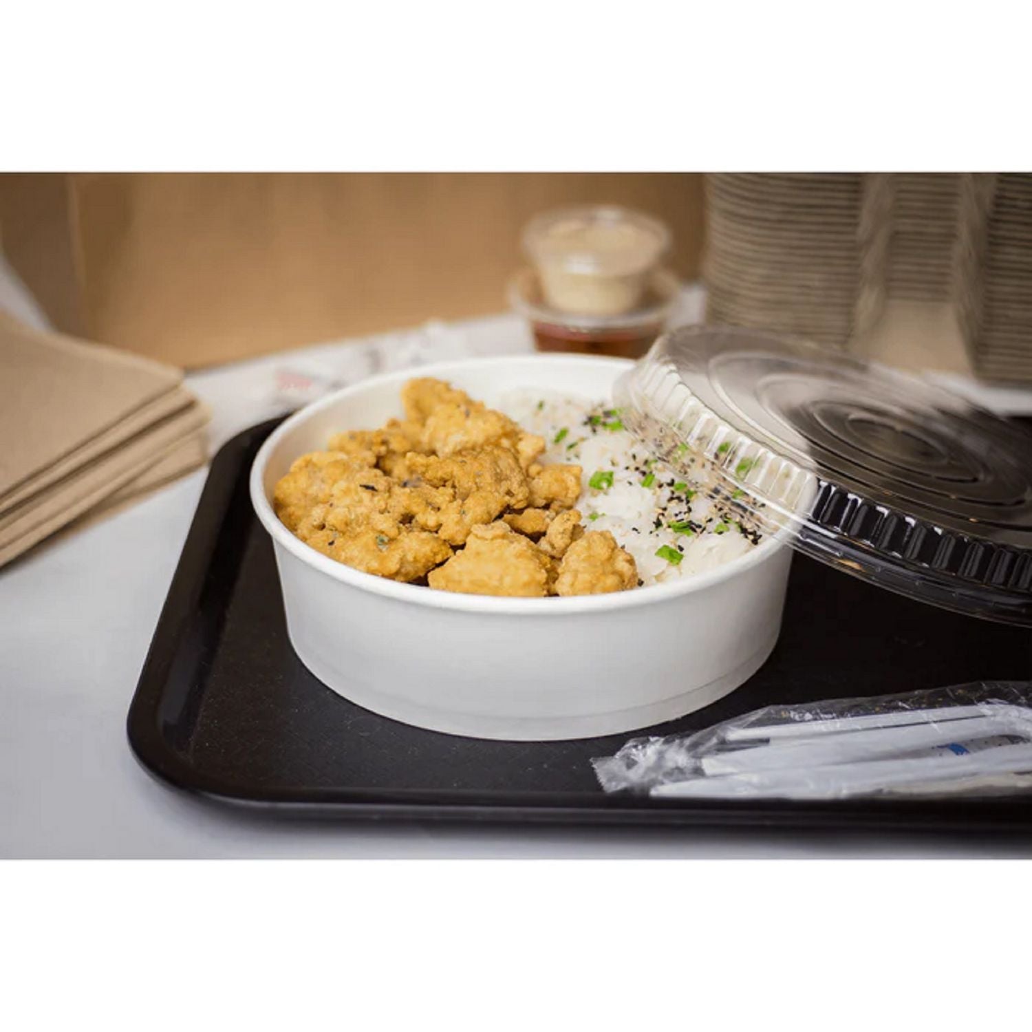 Plastic Lid for Food Bucket, Clear, Plastic, 270/Carton