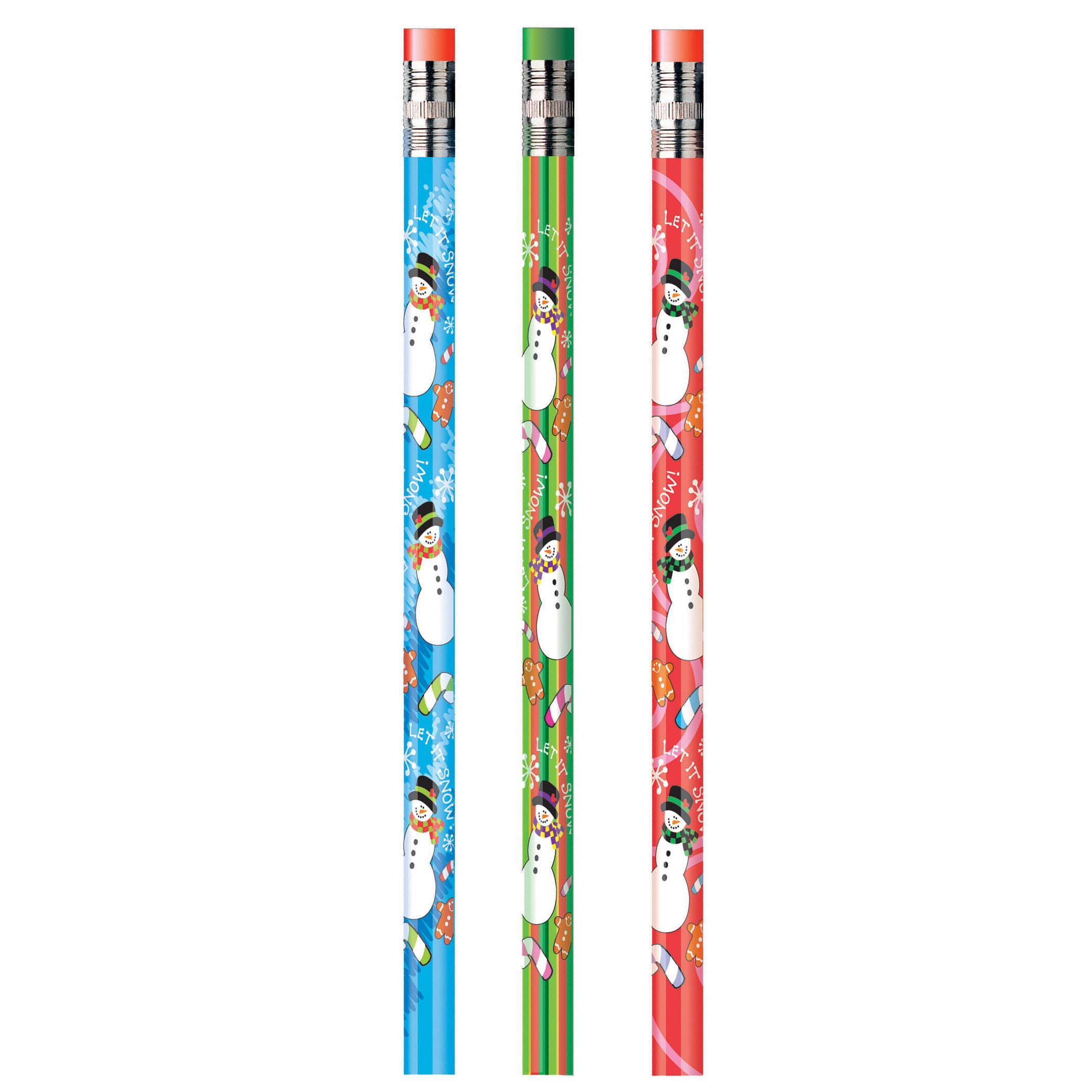 Decorated Pencils, Holiday Snowmen Assortment, 144 Pencils