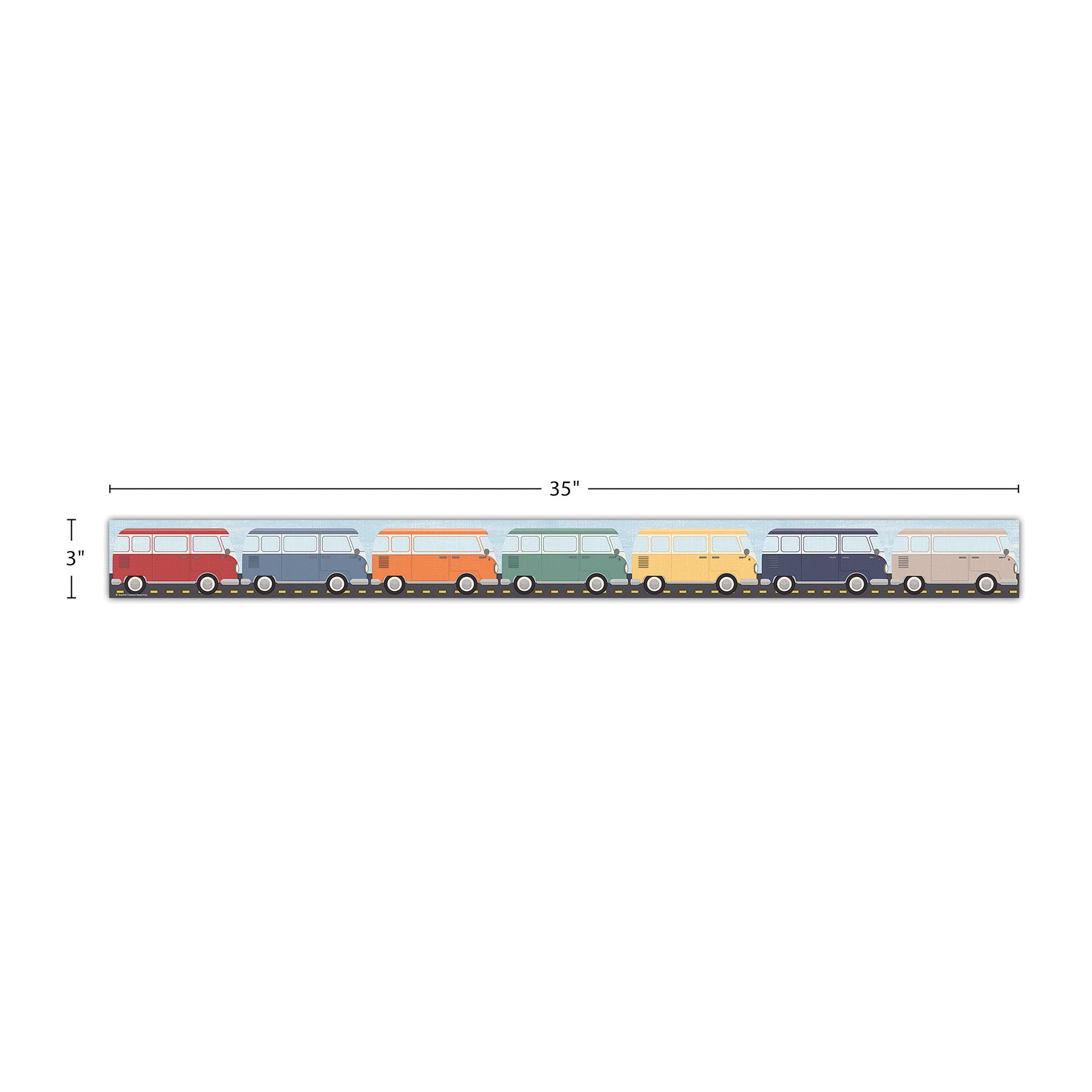 Moving Mountains Road Trip Camper Vans Straight Border Trim, 35 Feet