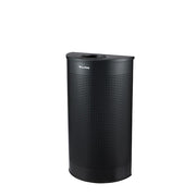 12 Gallon Black Perforated Metal Half Round Decorative Waste Receptacle