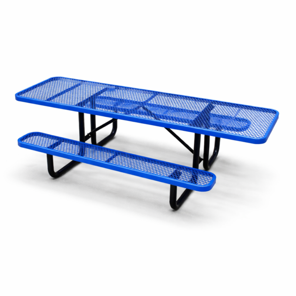 8' ADA expanded Rectangular Picnic Table, 96" top, 72" seat (Blue)