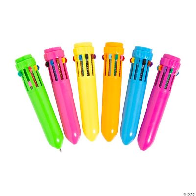 Neon Mini Shuttle Pens - 12 Pieces