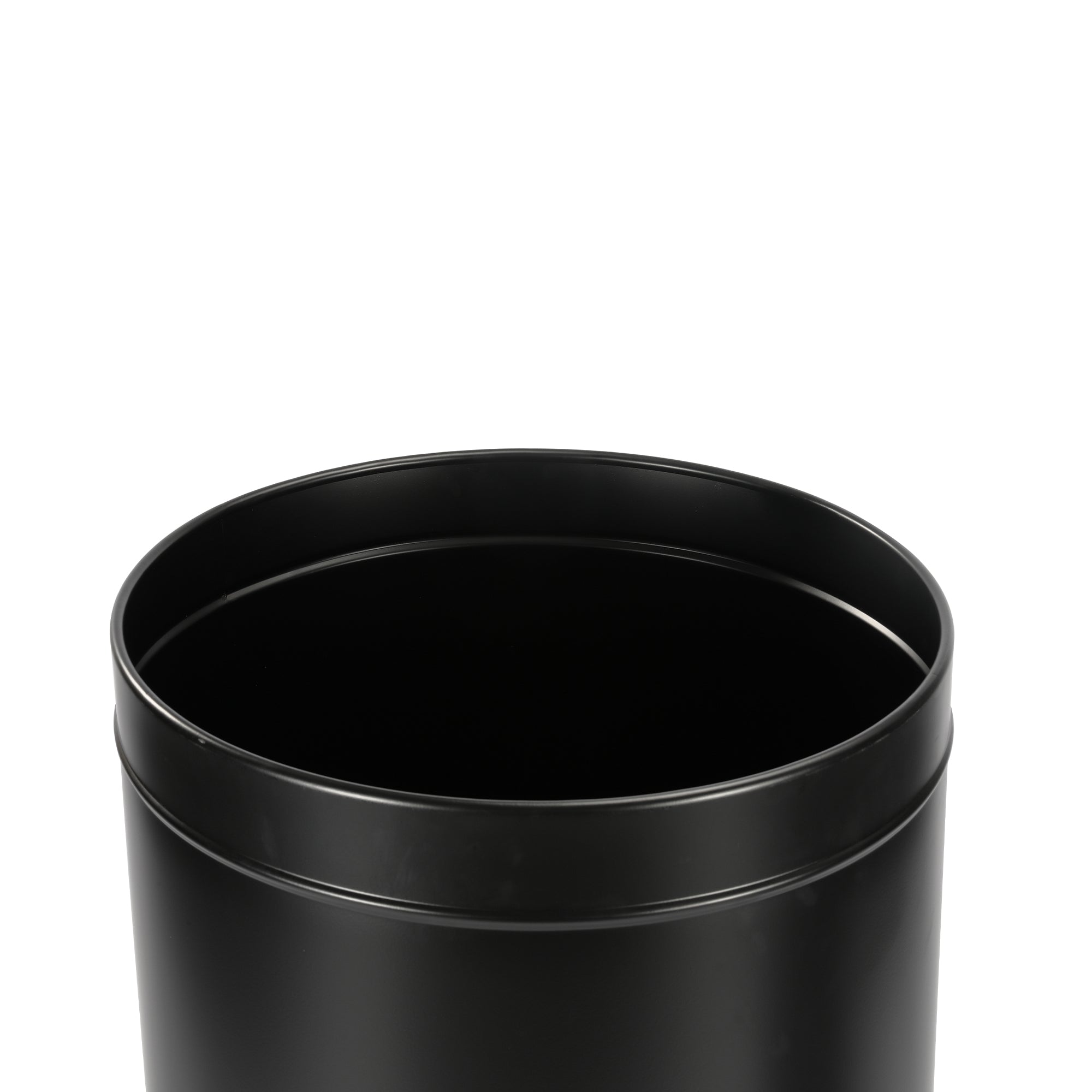 27 Gallon Stainless Steel Trash Can with Liner in Matte Black