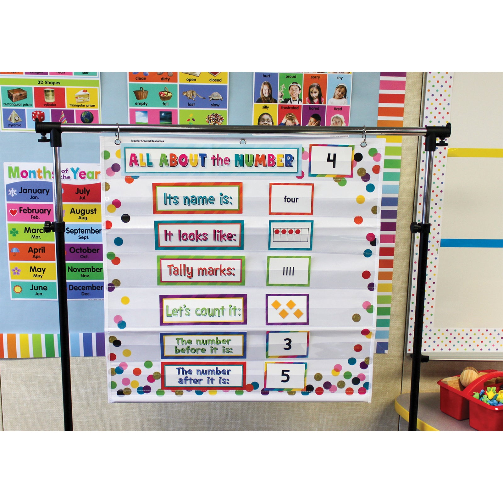 Confetti 7 Pocket Chart (28" x 28")