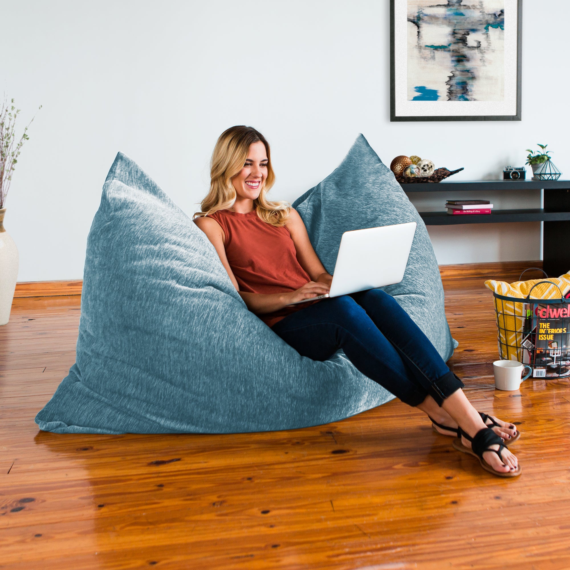 Jaxx Bean Bags Jaxx 5.5 ft Pillow Saxx Bean Bag, Turquoise