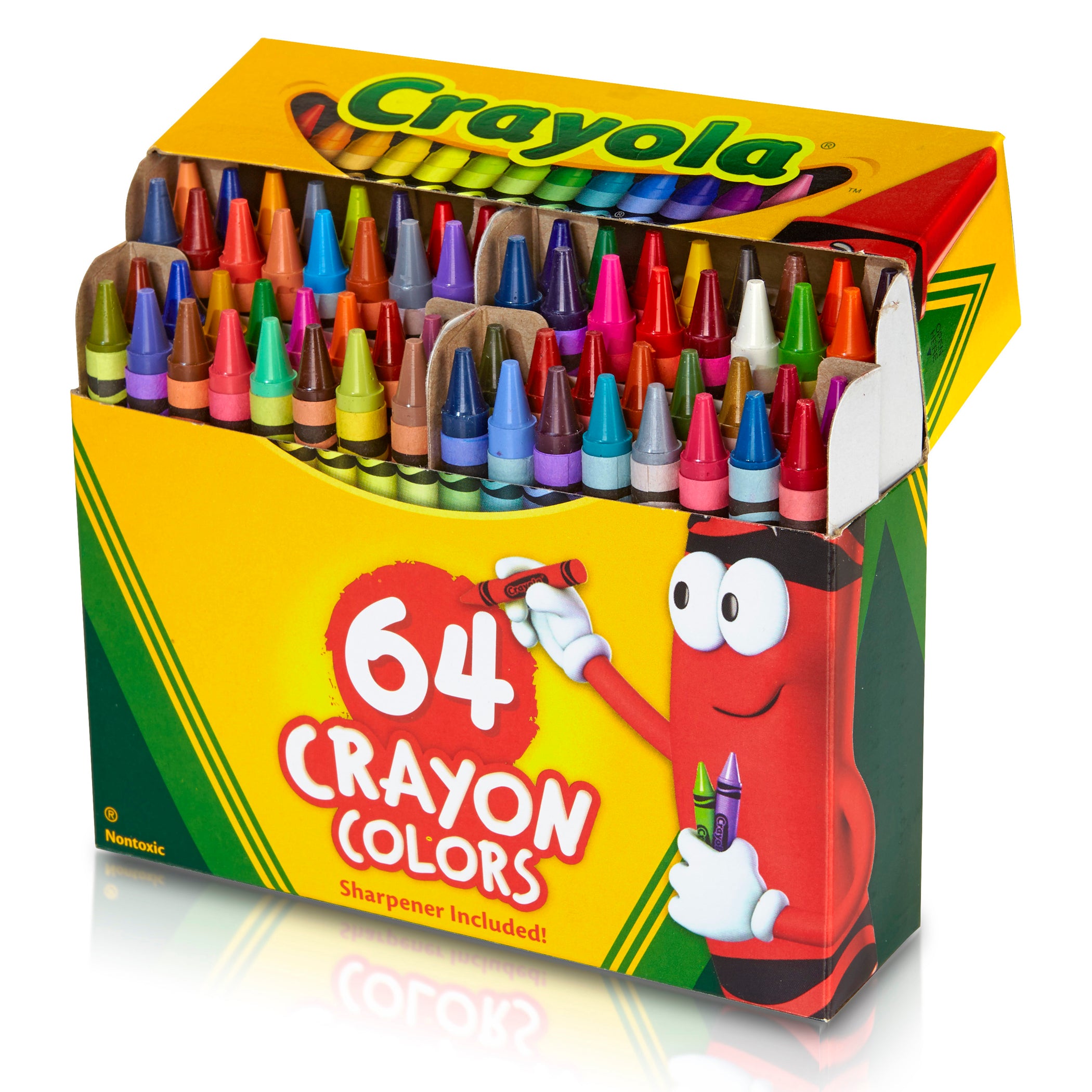 Crayons, Regular Size, 64 Count with Sharpener