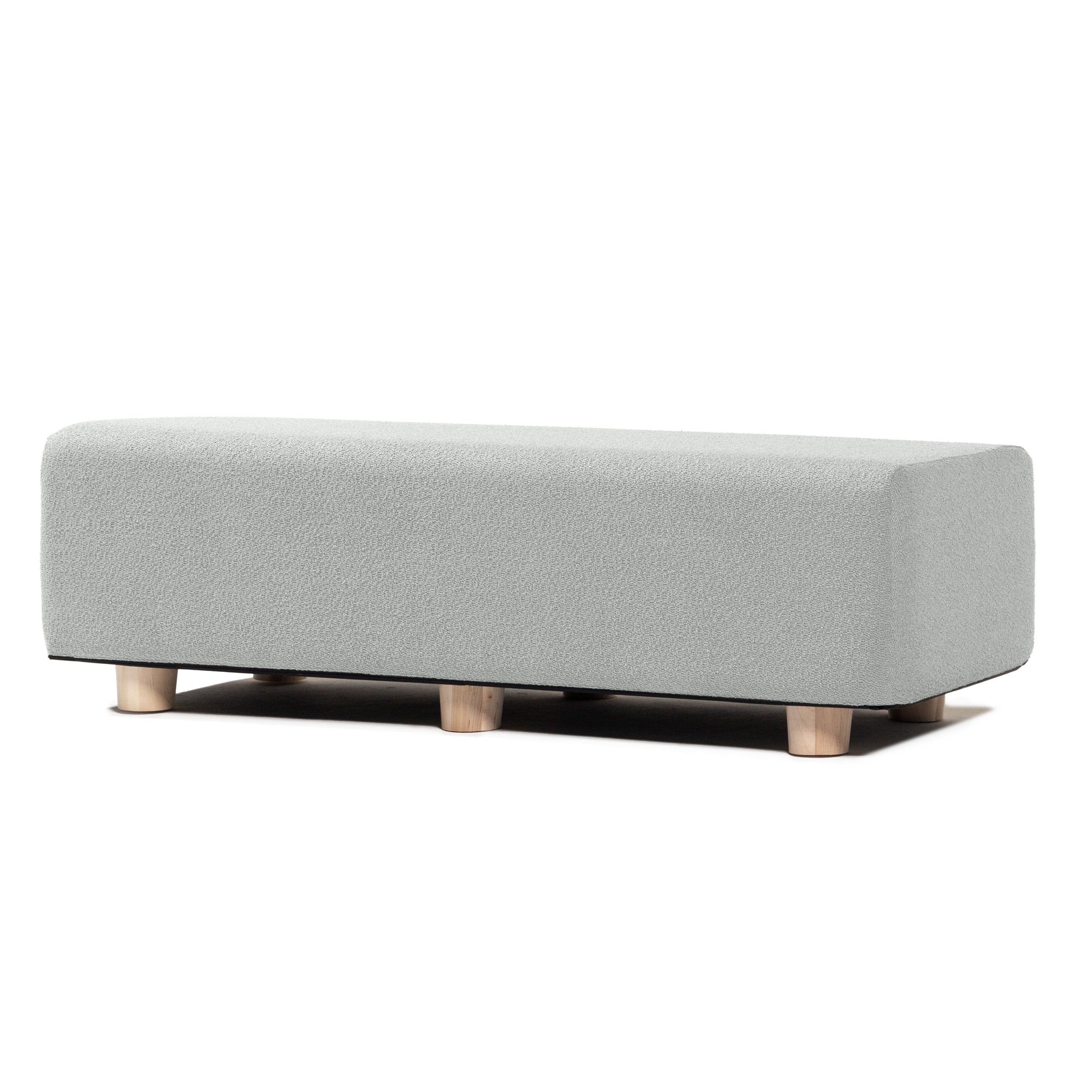 Jaxx Caya 4-in-1 Large Bed Bench, Giant Ottoman, Dining Bench, and Yoga and Massage Platform, King, Boucle Silver
