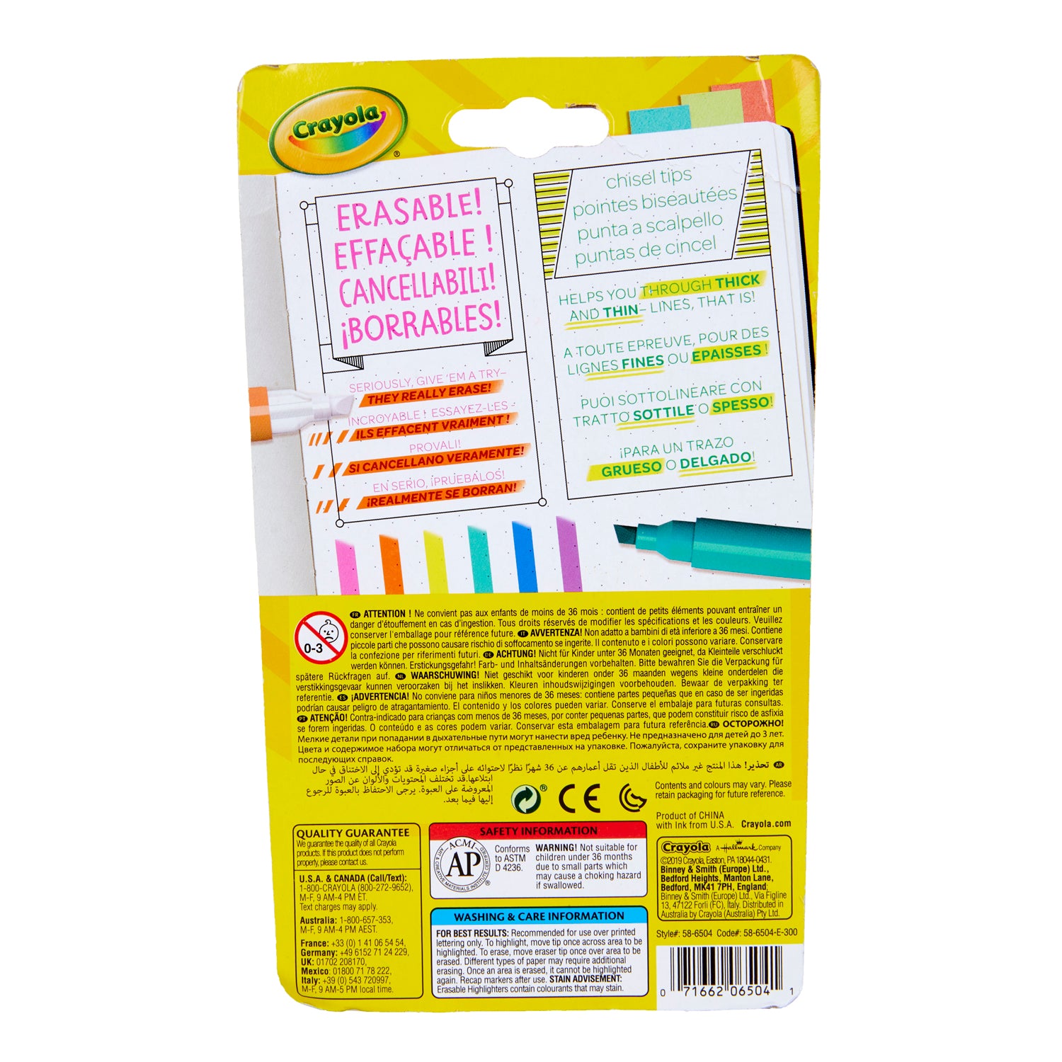 Take Note! Erasable Highlighters, Pack of 6
