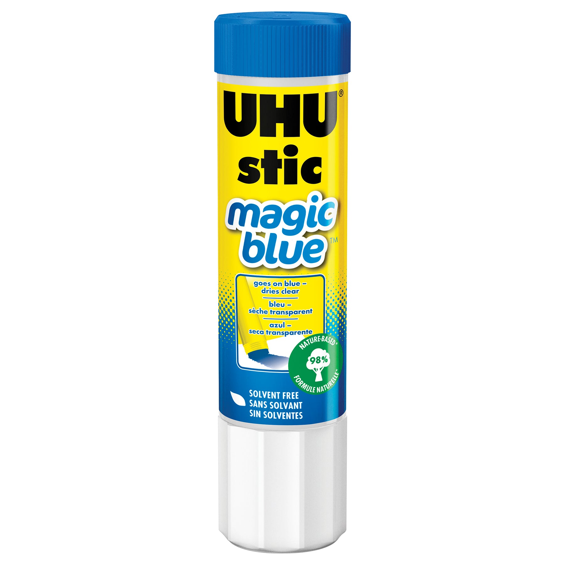 UHU Stic Magic Blue Glue Stick, Dries Clear, 21 g, Pack of 12