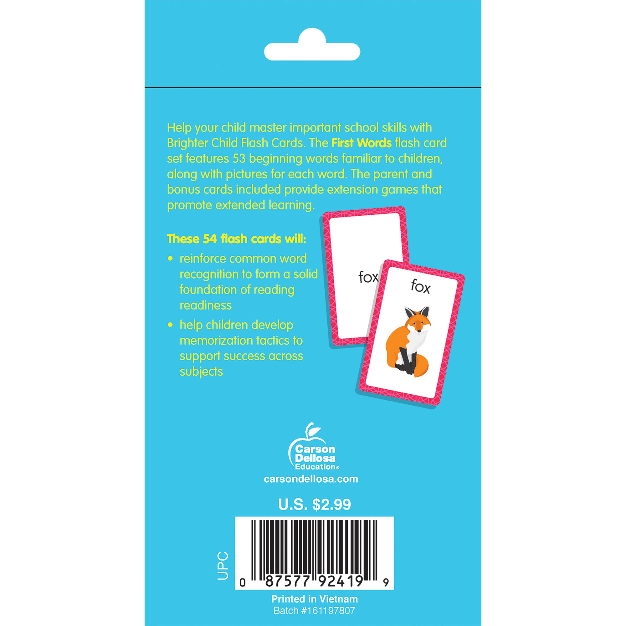 First Words Flash Cards, 54 Cards