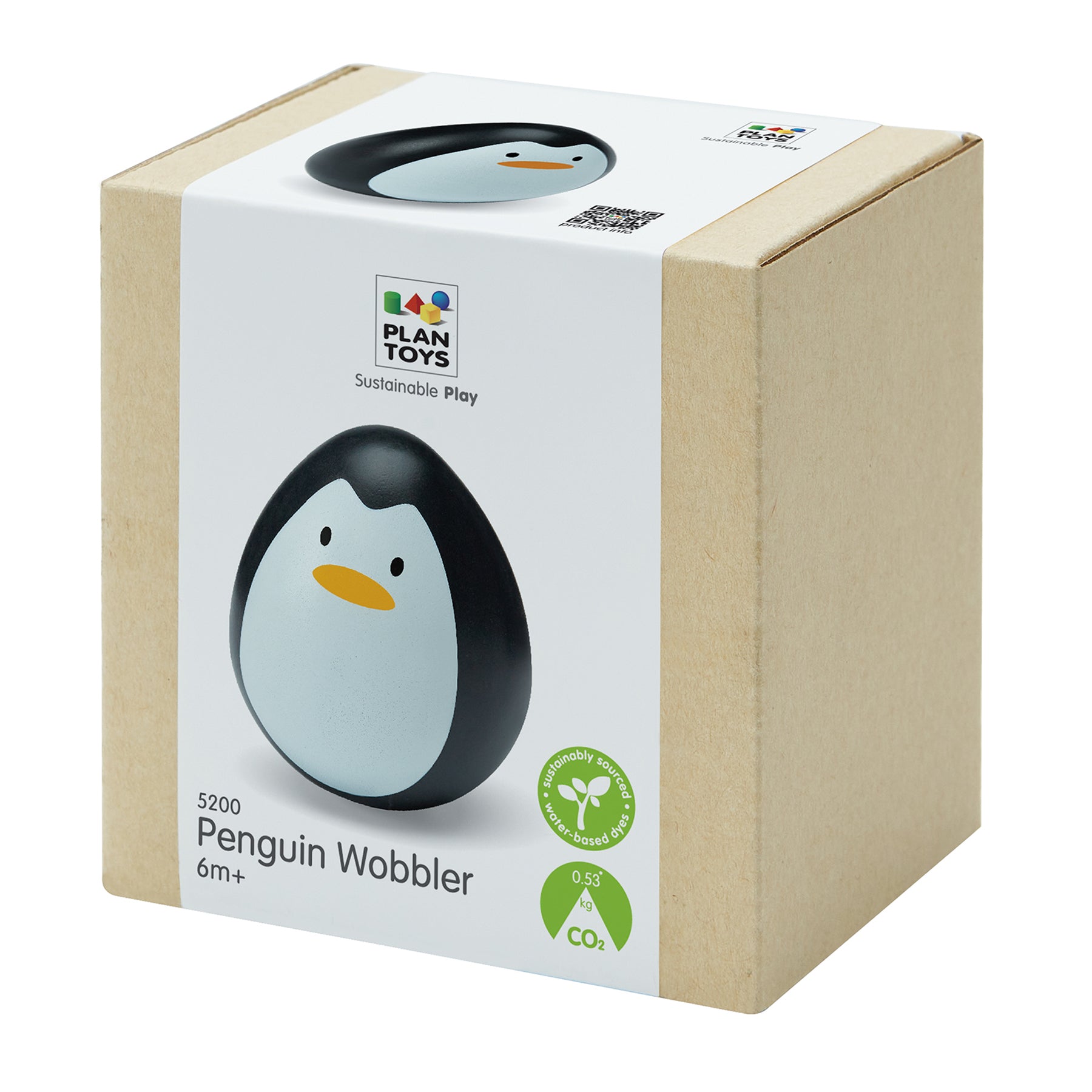 Penguin Wobbler Wooden Bounce Back Toy