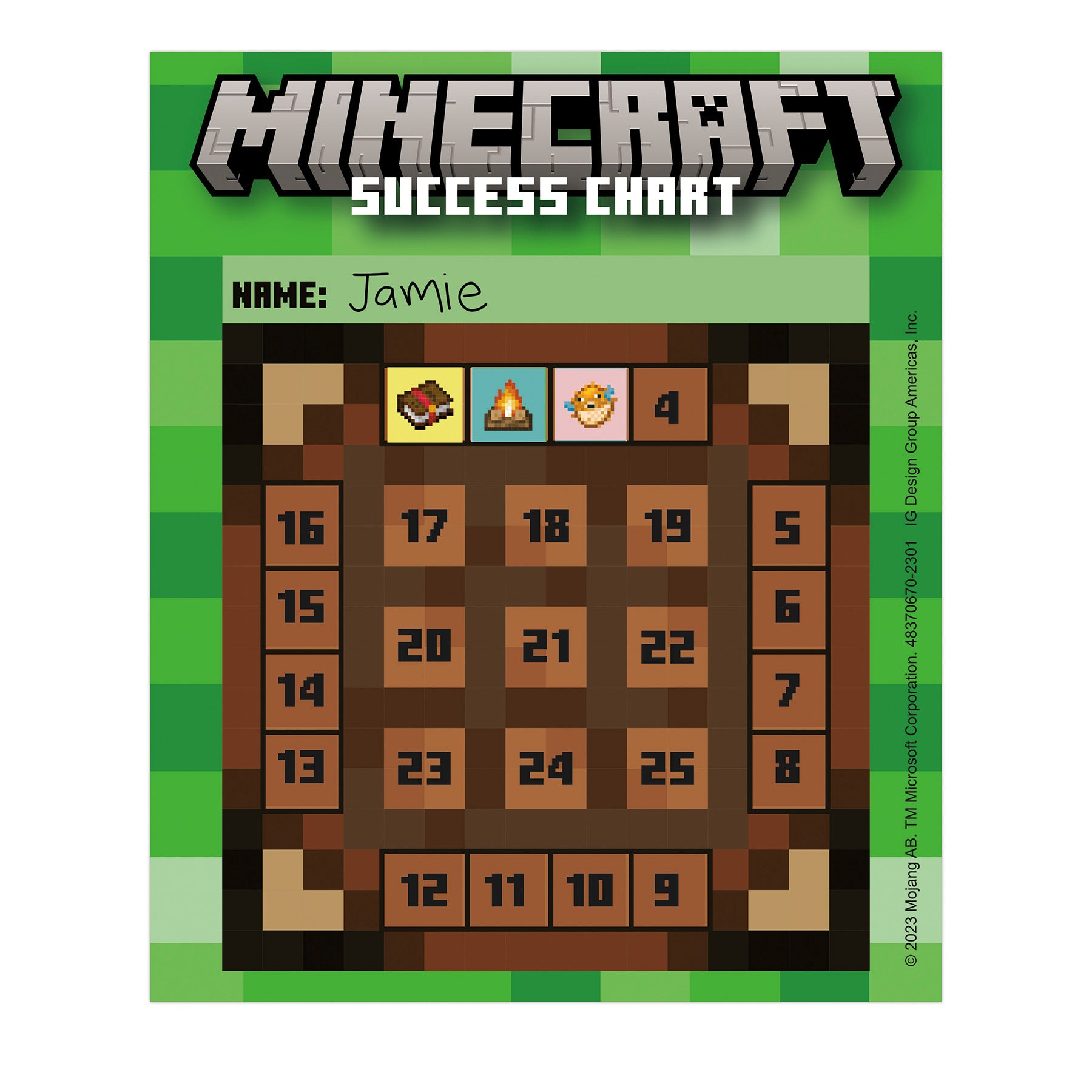 Minecraft Mini Reward Charts with Stickers, Pack of 36