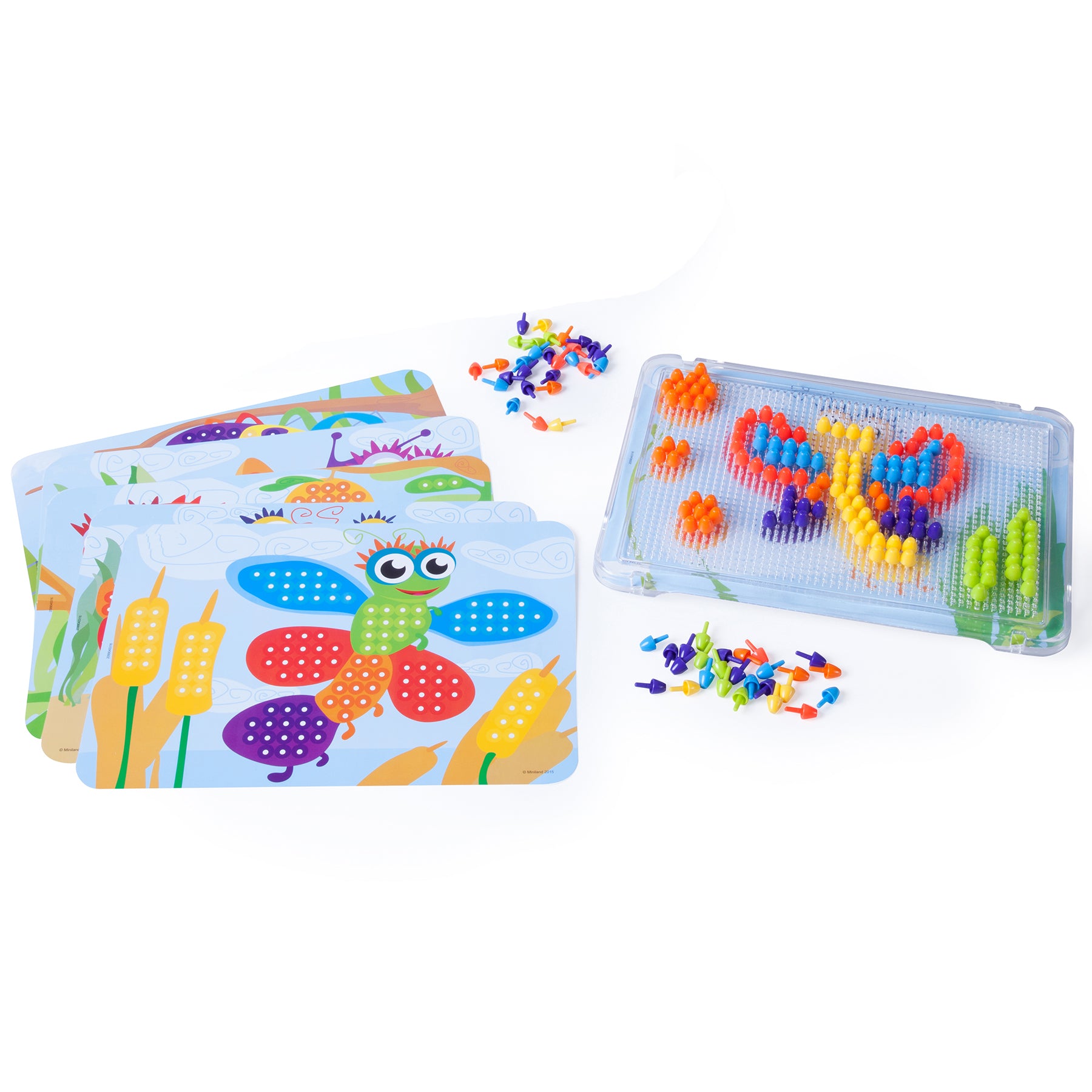 Pegs 3/8", 6 Pattern Cards, 180 Pegs