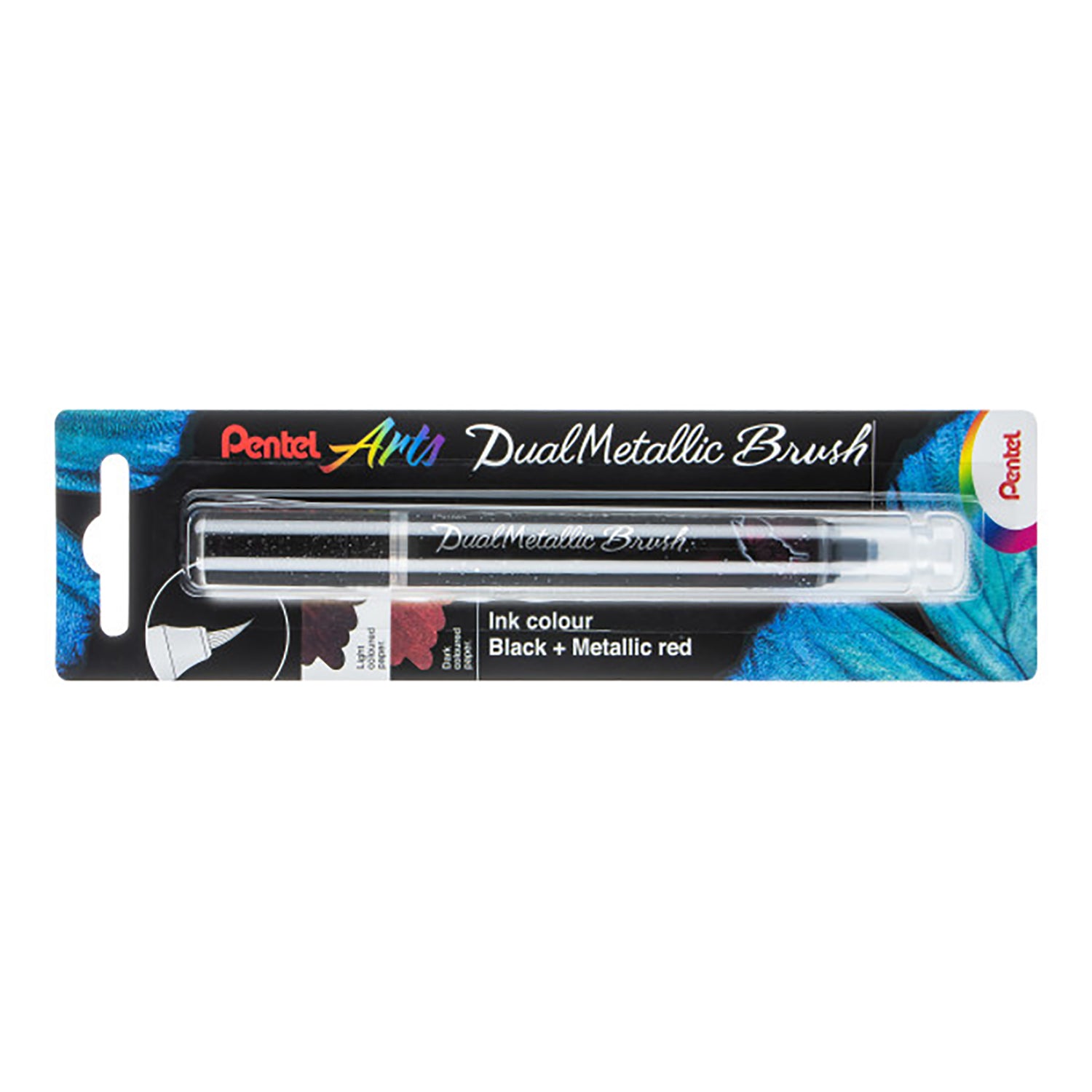 DualMetallic Brush, Black/Metallic Red Ink