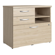 Bush Business Furniture Studio C Office Storage Cabinet with Drawers and Shelves in Natural Elm - 29.72" Width x 16.93" Depth x 25.98" Height