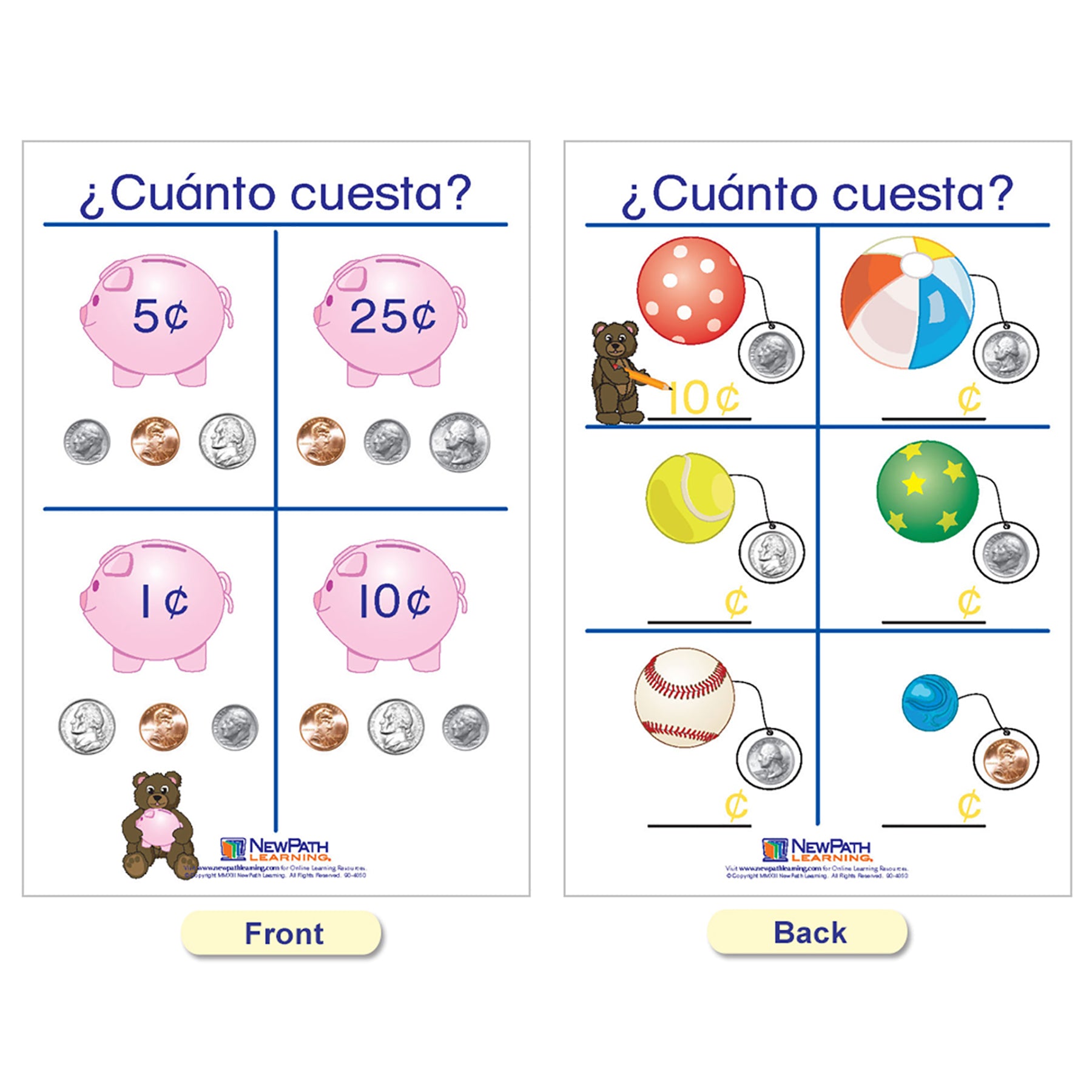 Time & Money Bulletin Board Charts, Set of 6, Spanish Edition