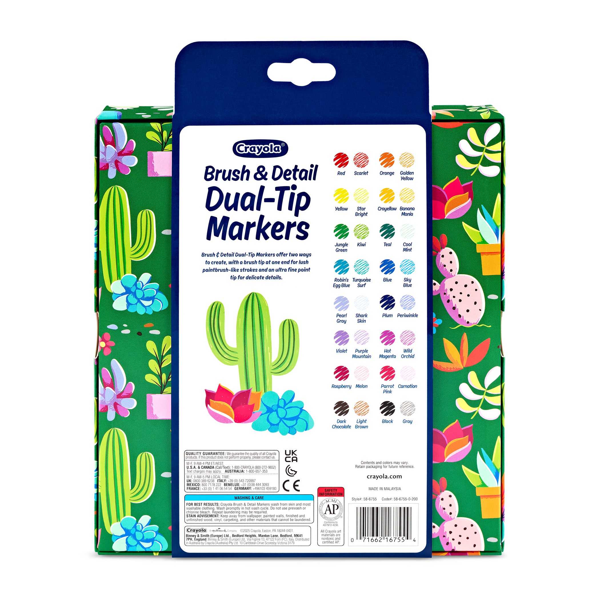 Brush & Detail Dual-Tip Markers, Pack of 16