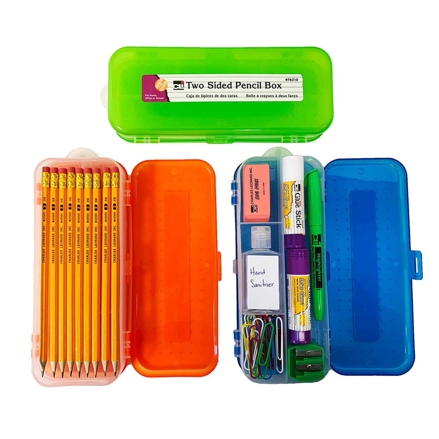 Pencil Box, Double Sided, Assorted Colors, Pack of 24